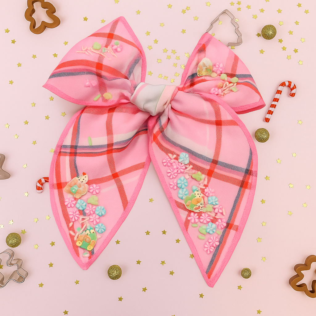 Mesh Shaker Bow - Sugarplum Plaid