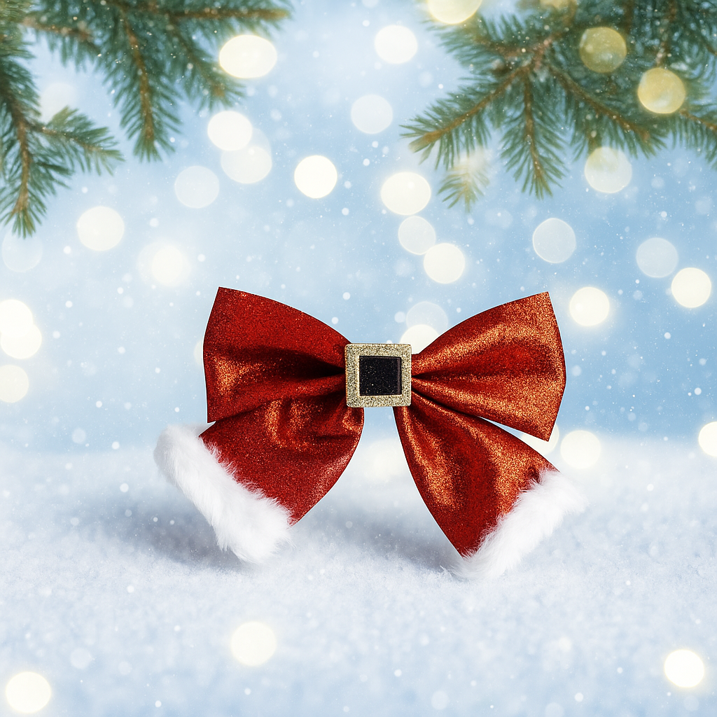 Claus Cutie Glitter Hair Bow
