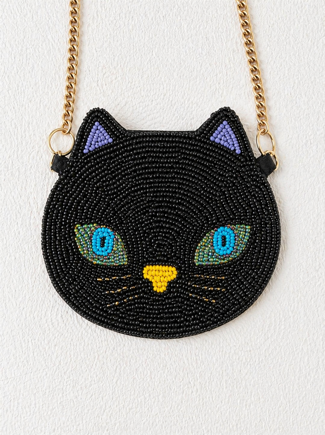 Beaded Purse - Black Cat