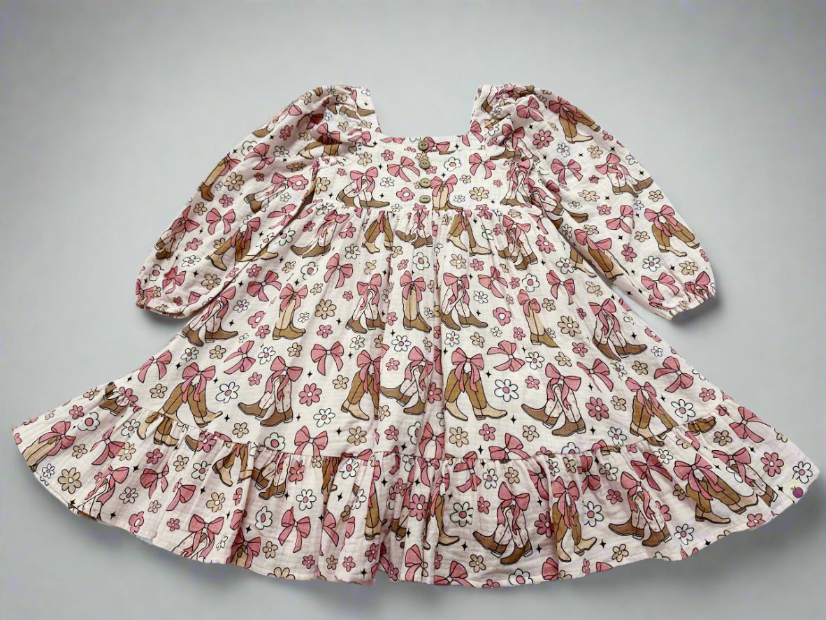 Puff Sleeve Gauze Dress -Boots & Blossoms