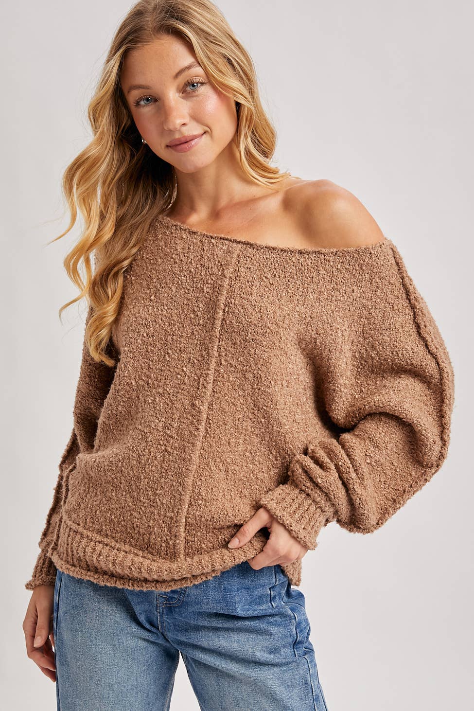 Women's Oversized Sweater - Latte