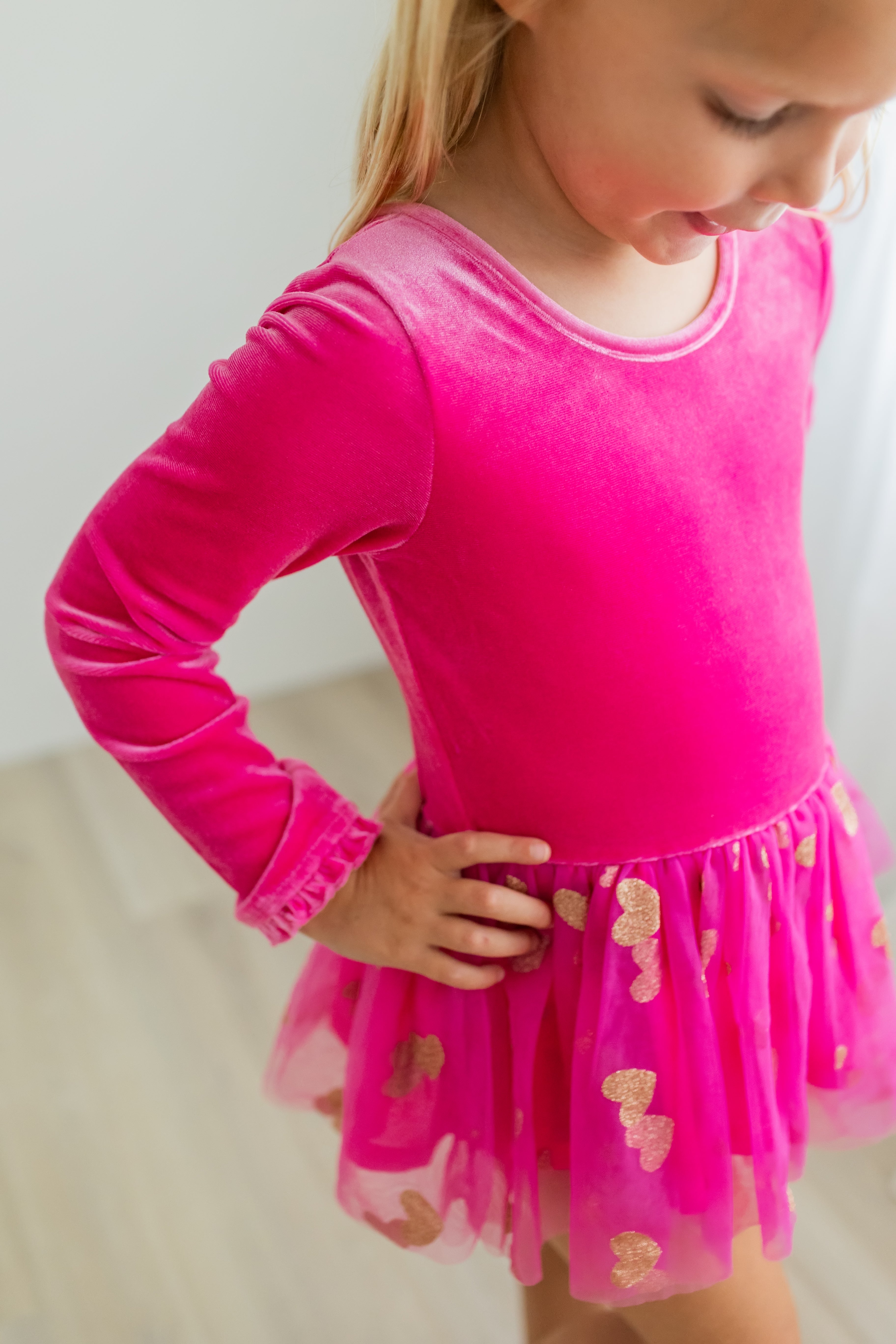 Farrah Velvet Leotard - Rosy Romance (Runs slightly small)