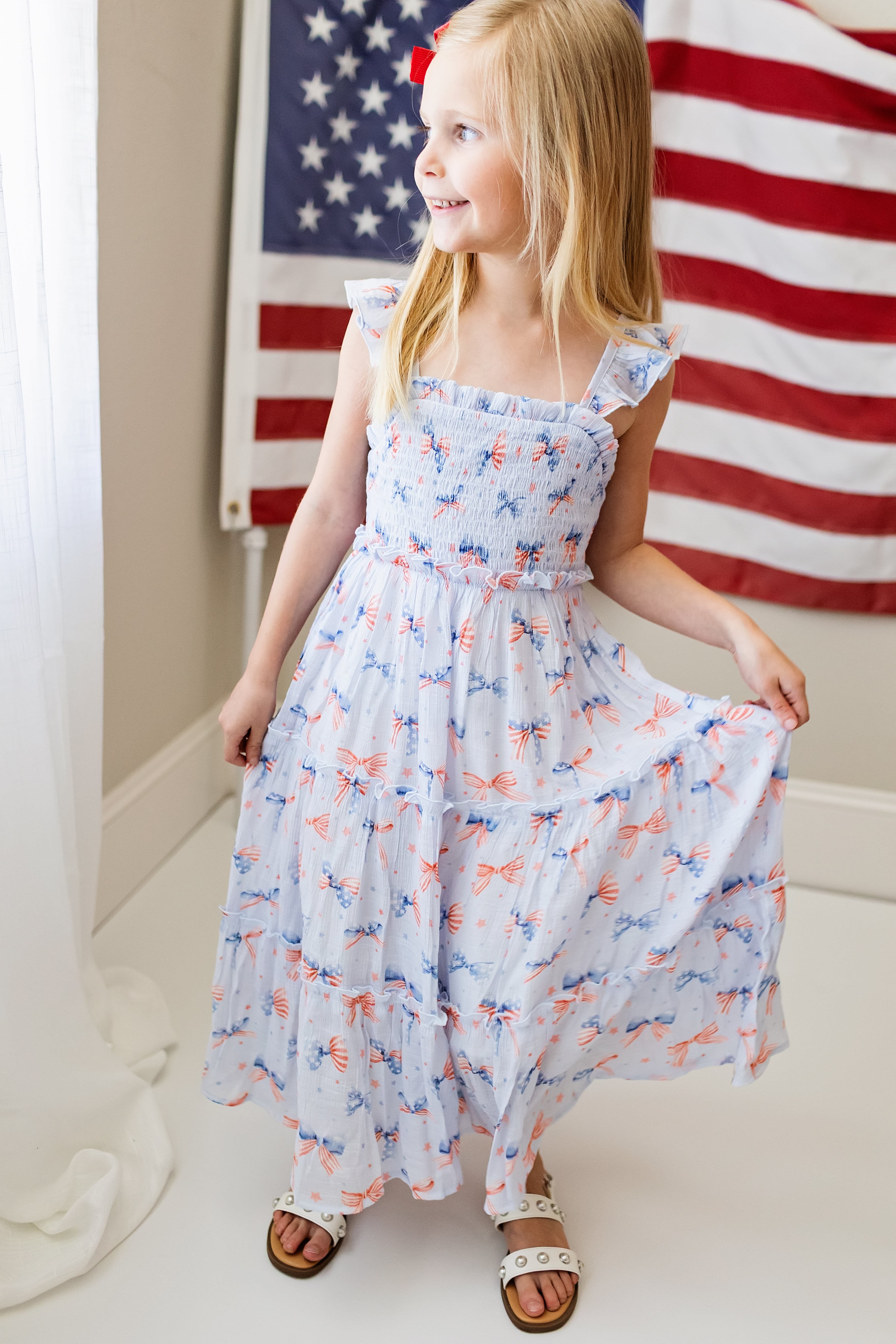 Fiona Maxi Dress - Red White & Bow (Pre-Order)