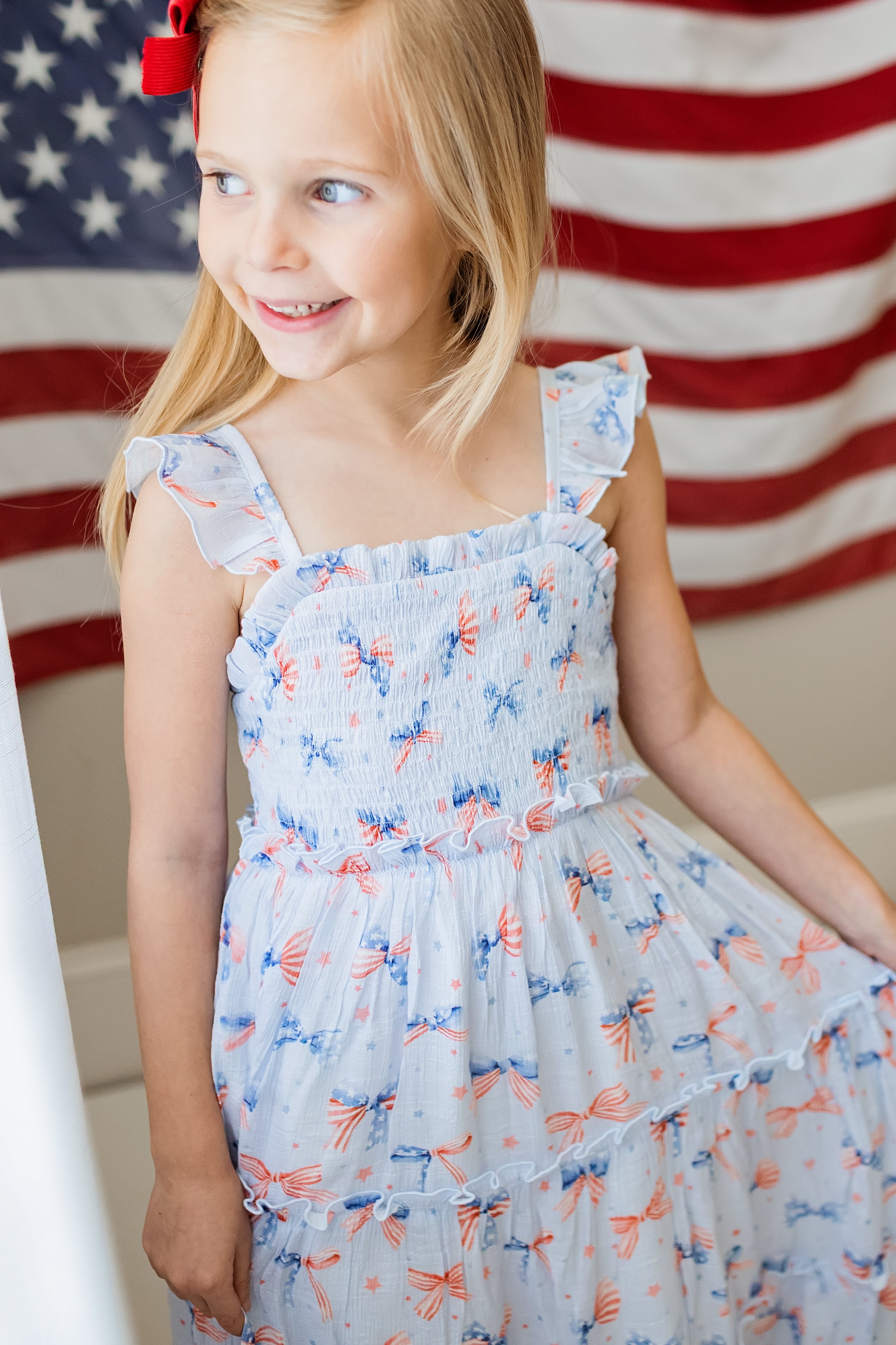 Fiona Maxi Dress - Red White & Bow (Pre-Order)