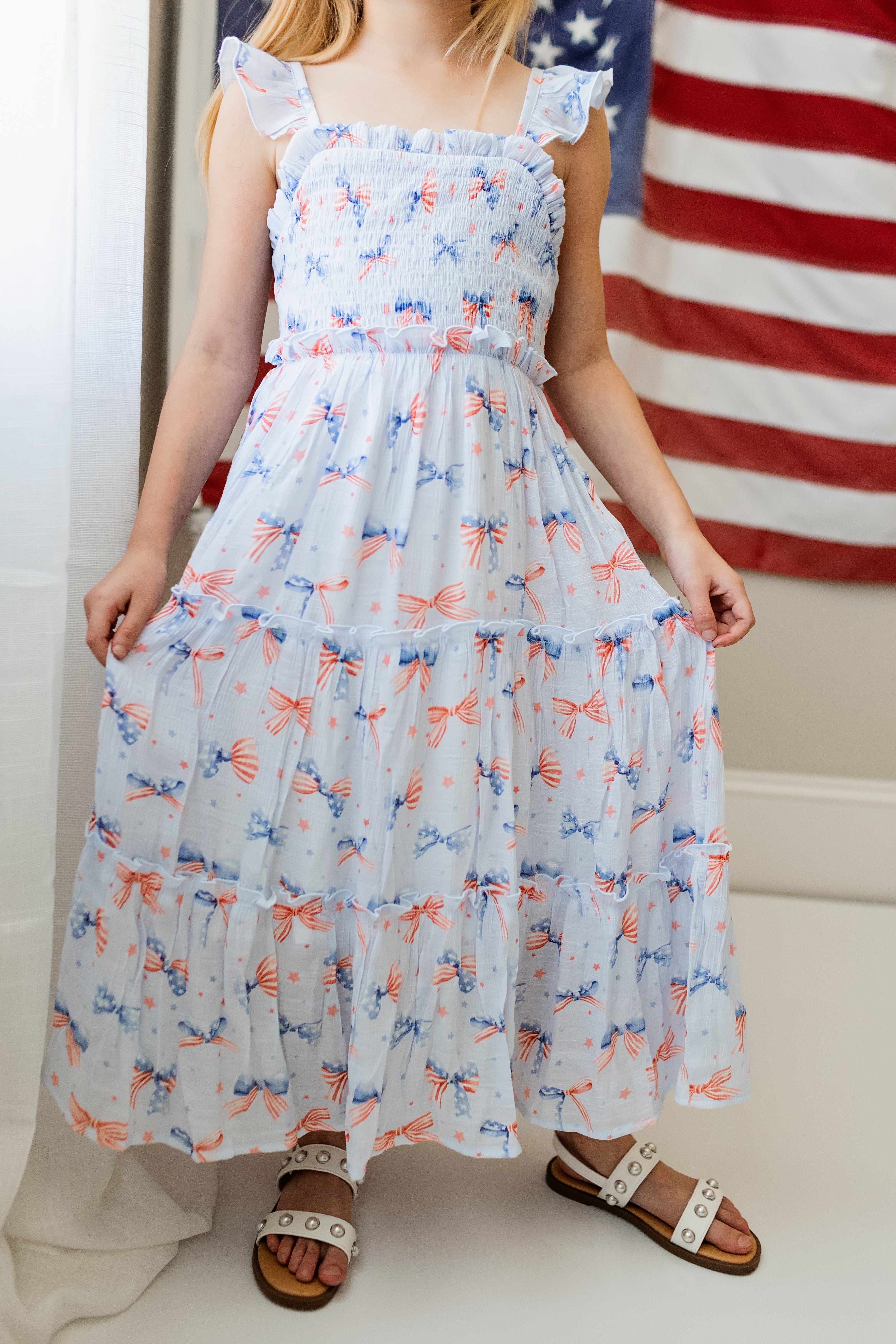Fiona Maxi Dress - Red White & Bow (Pre-Order)