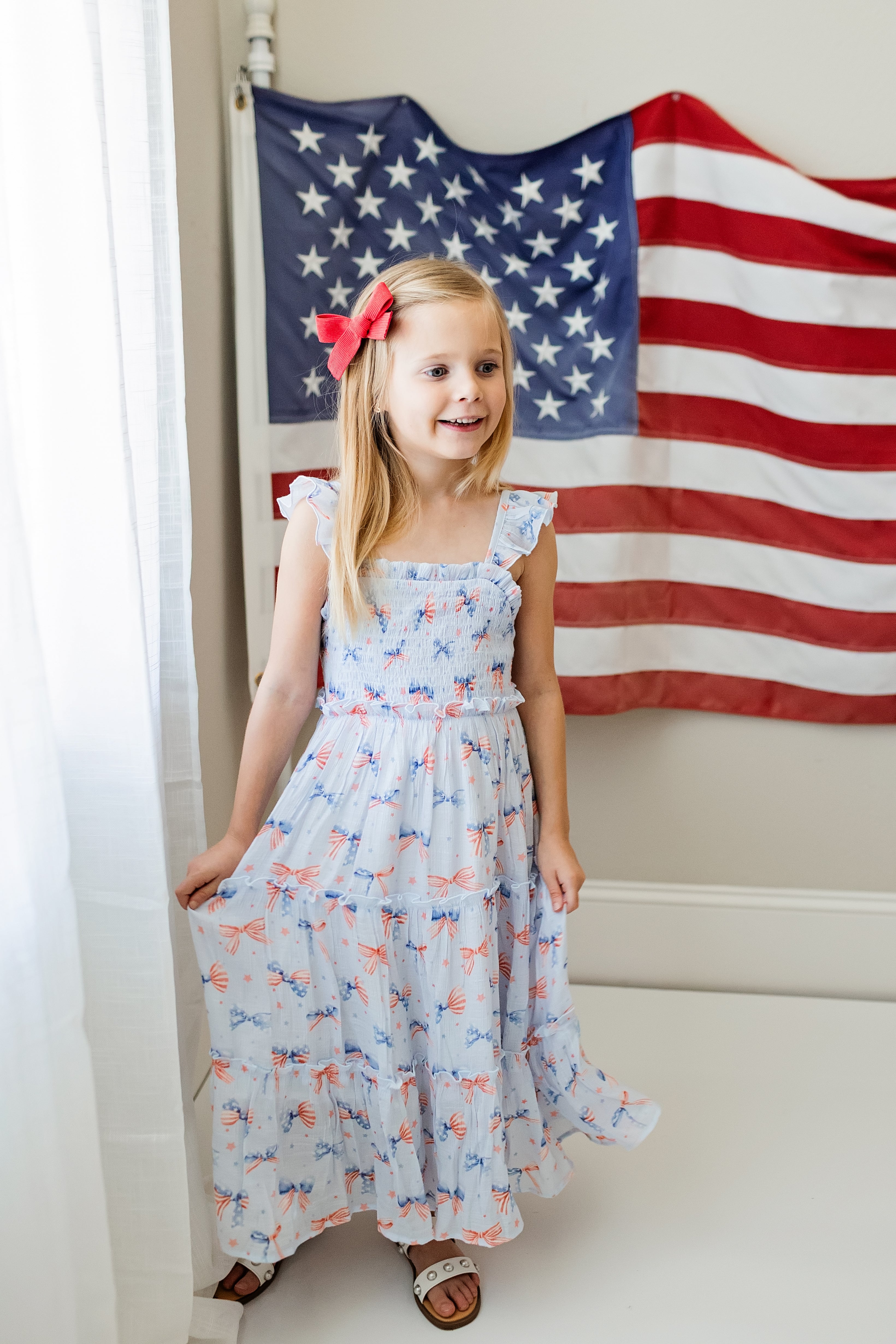 Fiona Maxi Dress - Red White & Bow (Pre-Order)