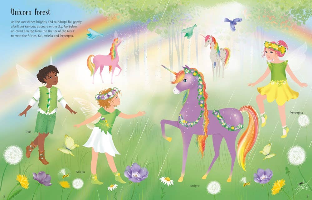 Sticker Dolly Dressing Rainbow Unicorns : Usborne