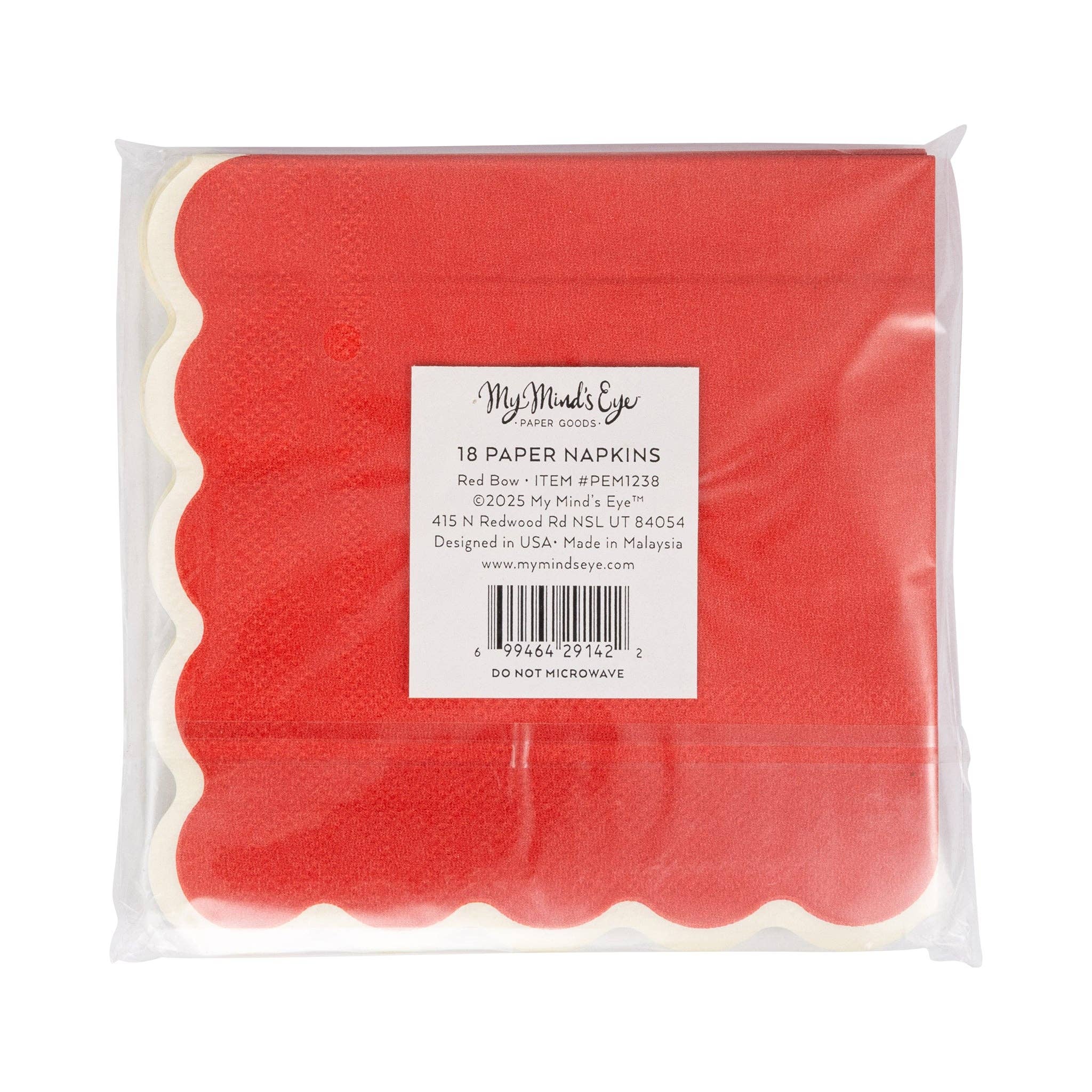 Red/Gold Bow Cocktail Napkin 18 PK