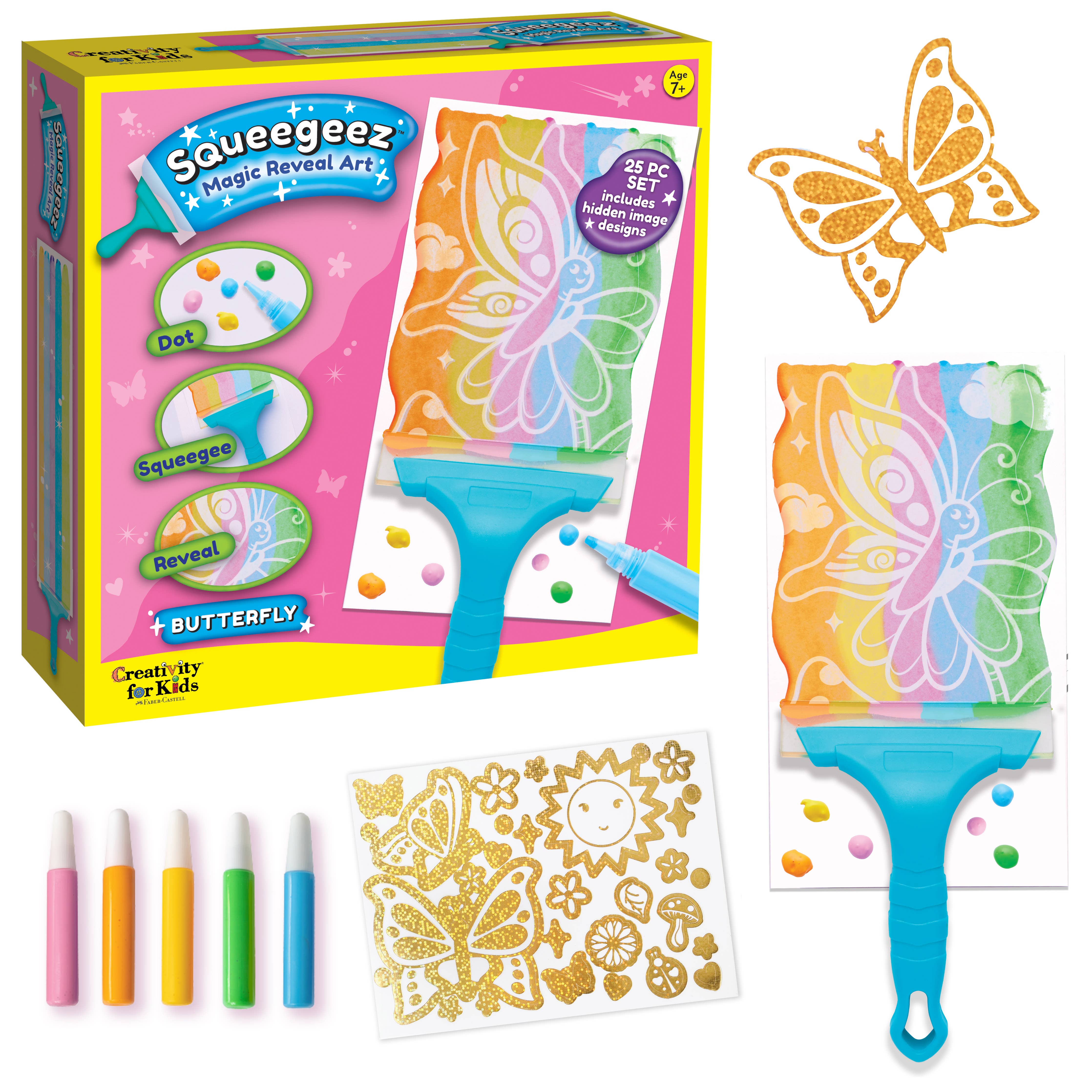 Squeegeez Magic Reveal Art Butterfly Paint Set