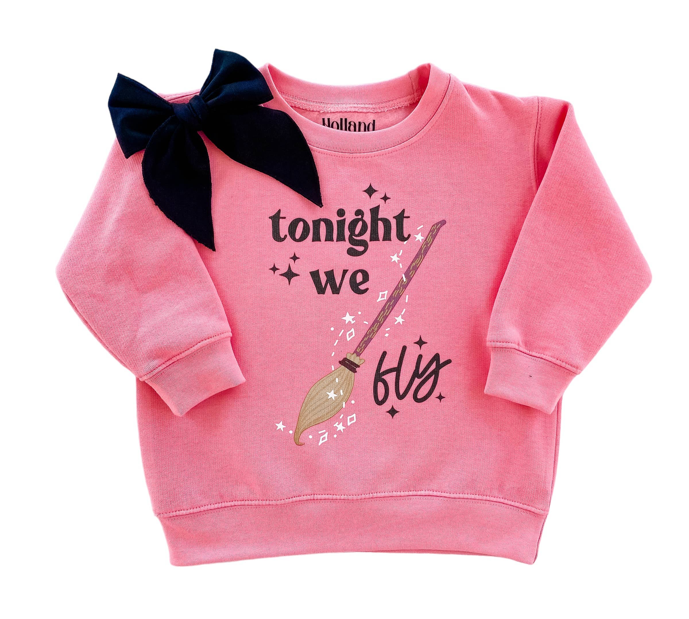 Girls Halloween Sweatshirt - Tonight We Fly