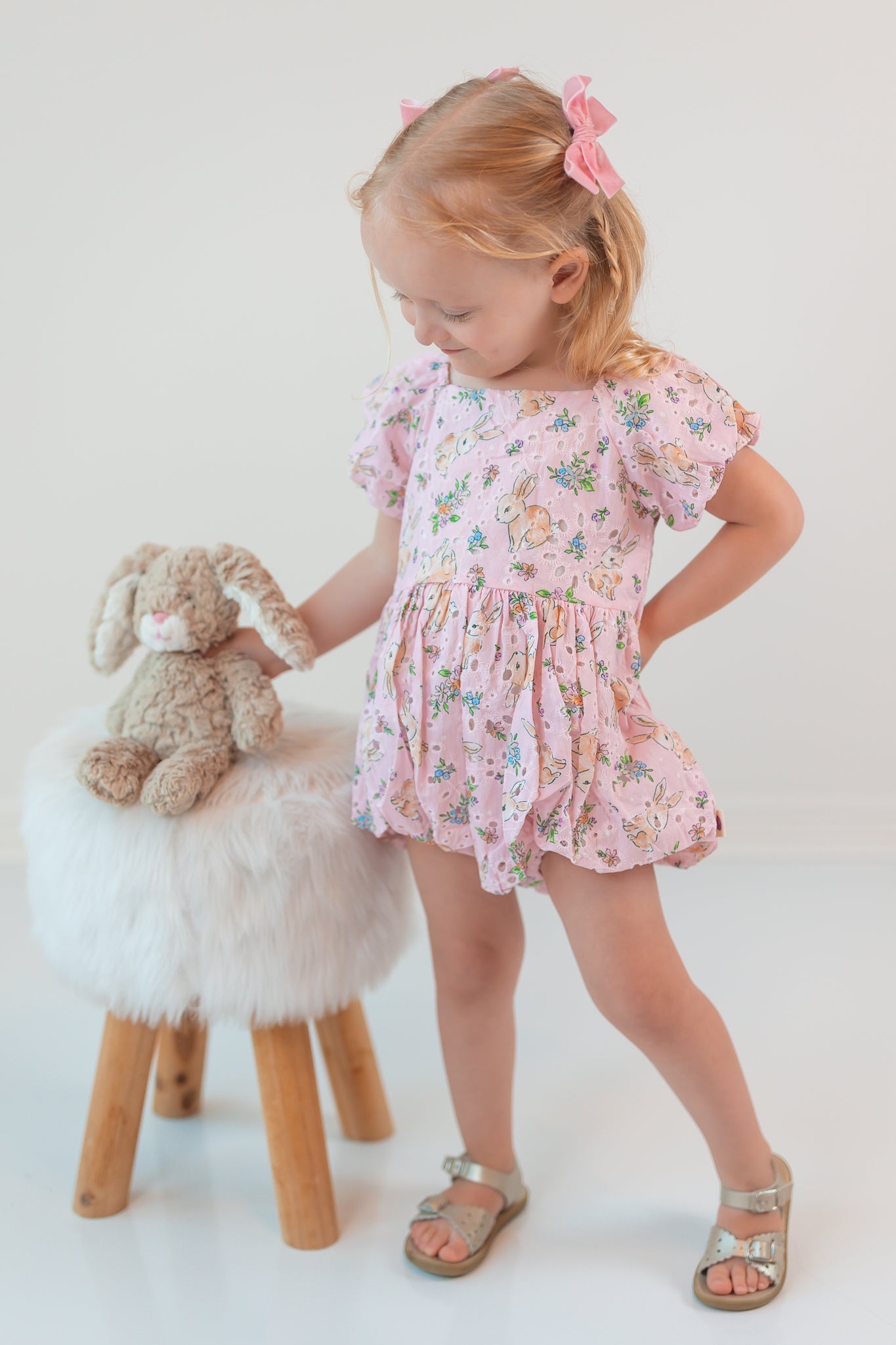 Eyelet Romper - Bunny Bliss