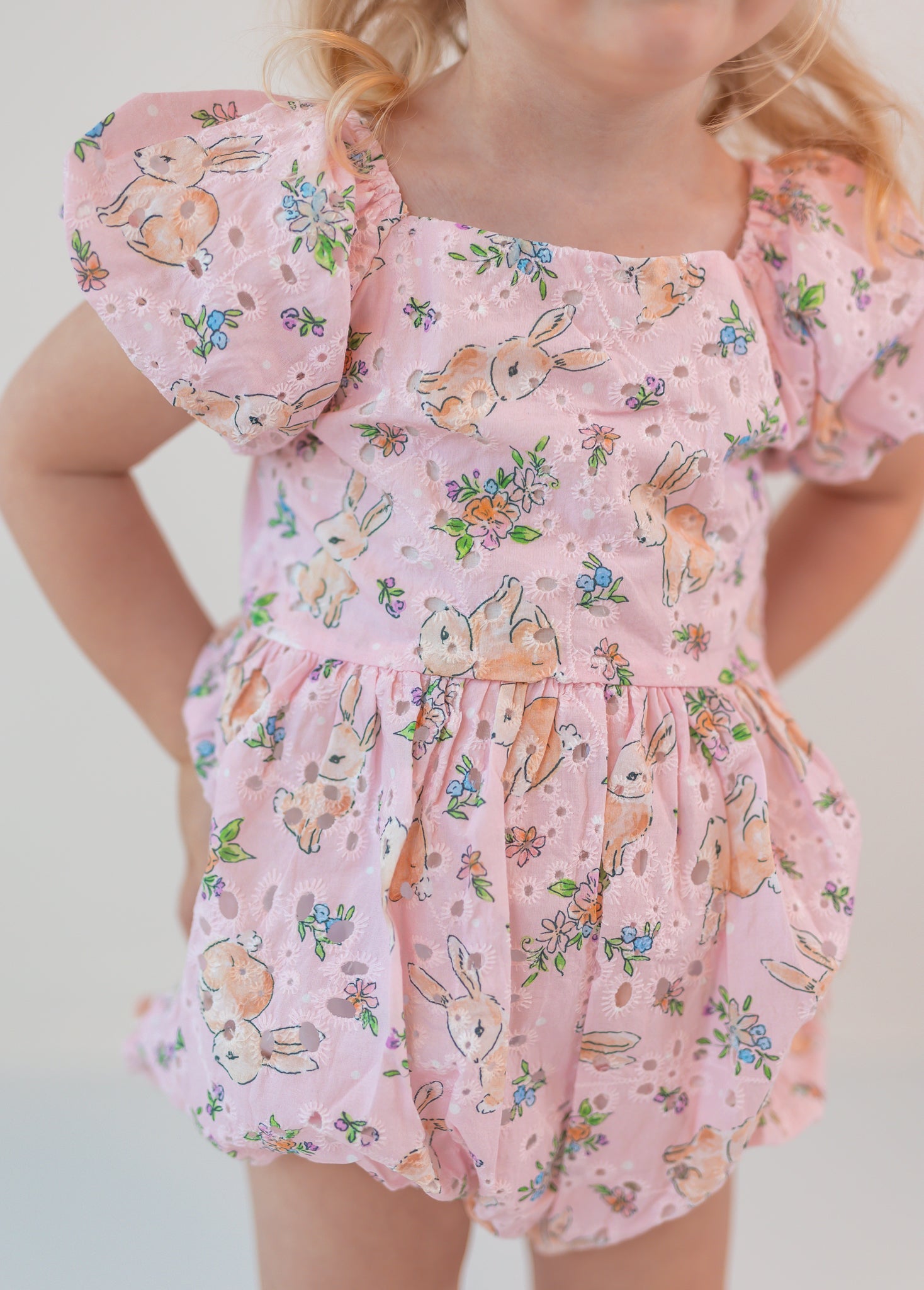 Eyelet Romper - Bunny Bliss
