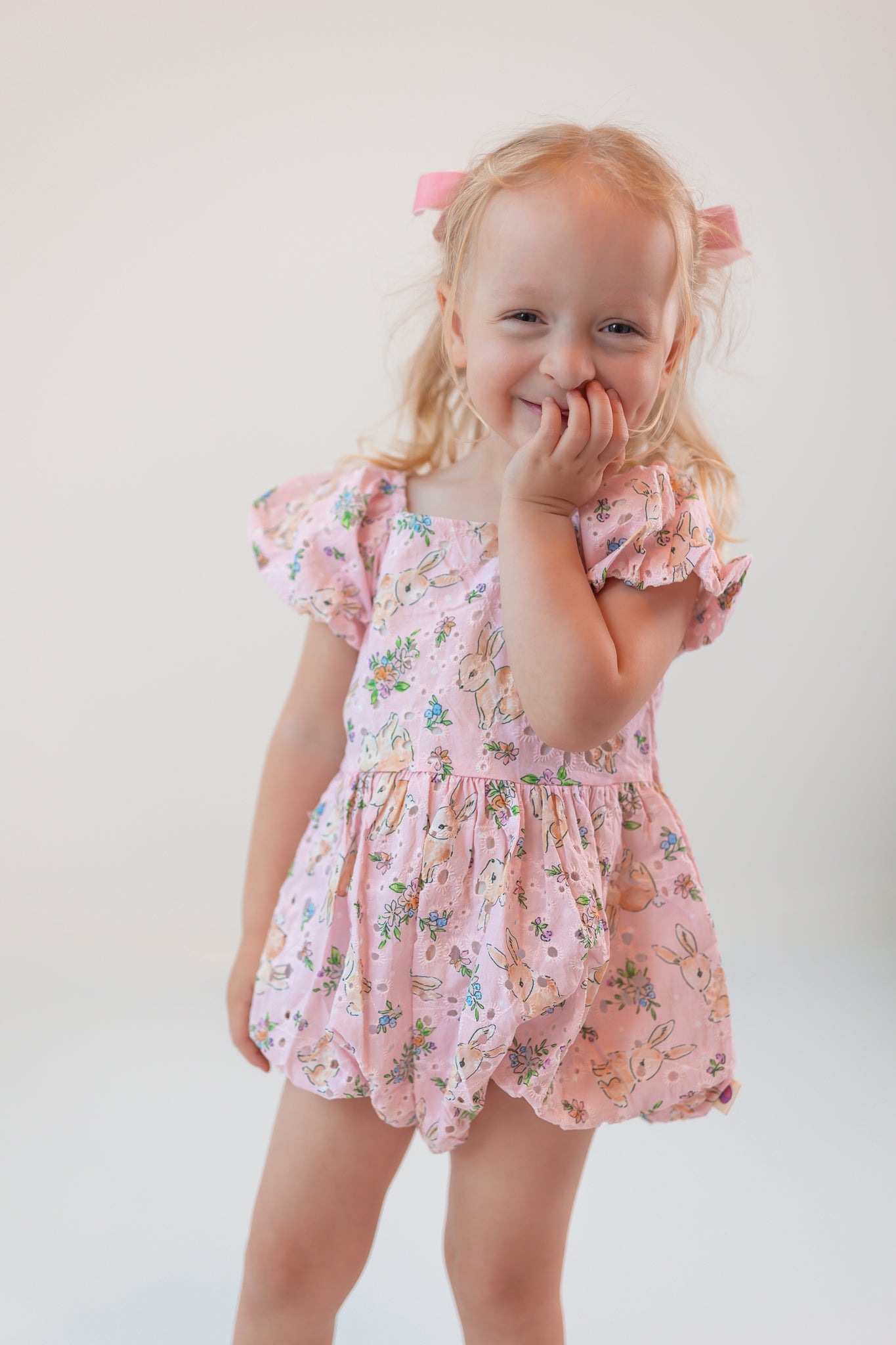 Eyelet Romper - Bunny Bliss