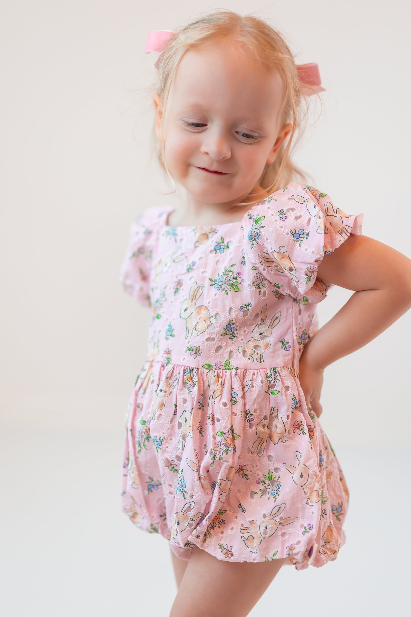 Eyelet Romper - Bunny Bliss