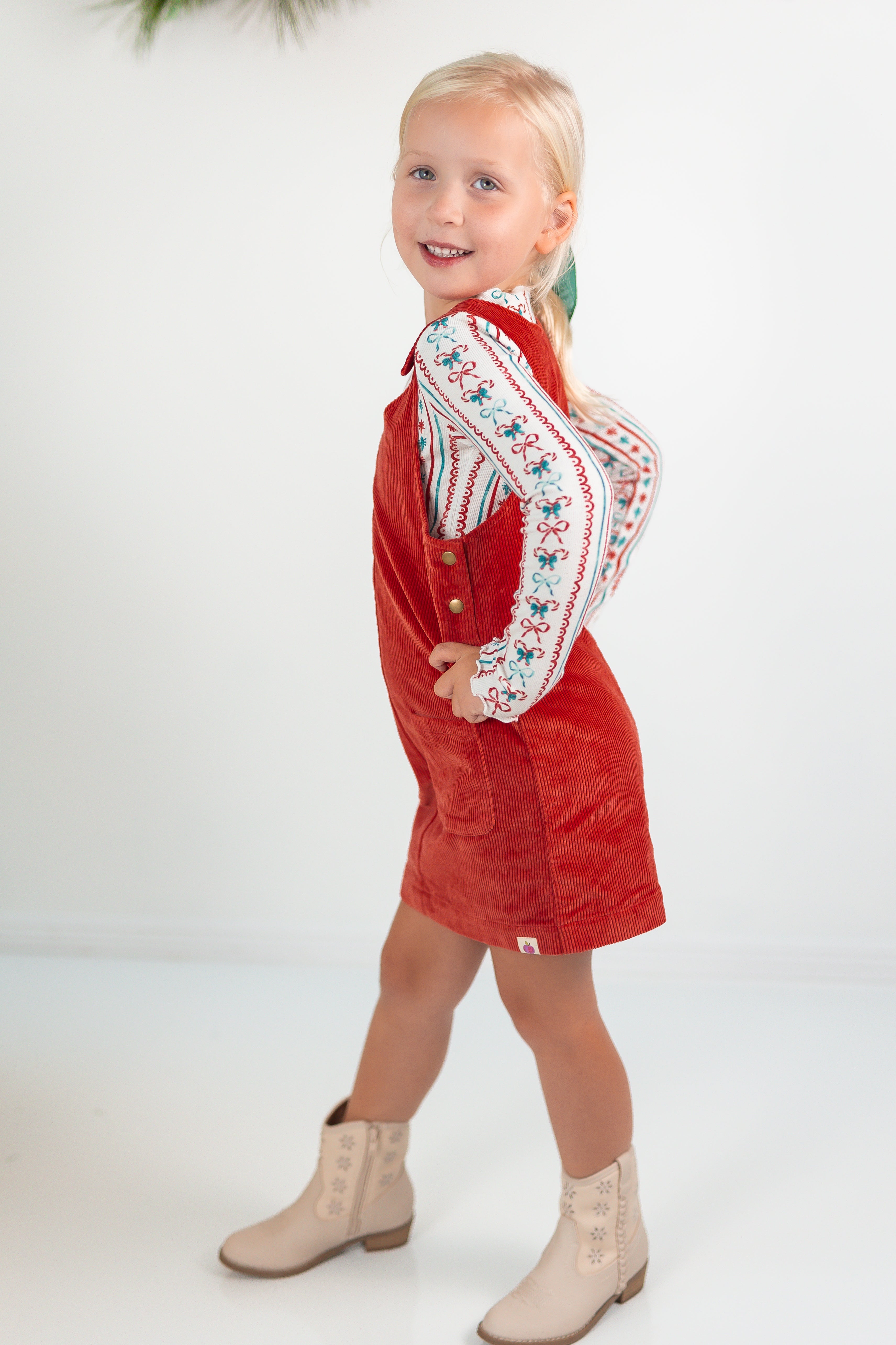 Parker Corduroy Jumper Set - Festive Stripes