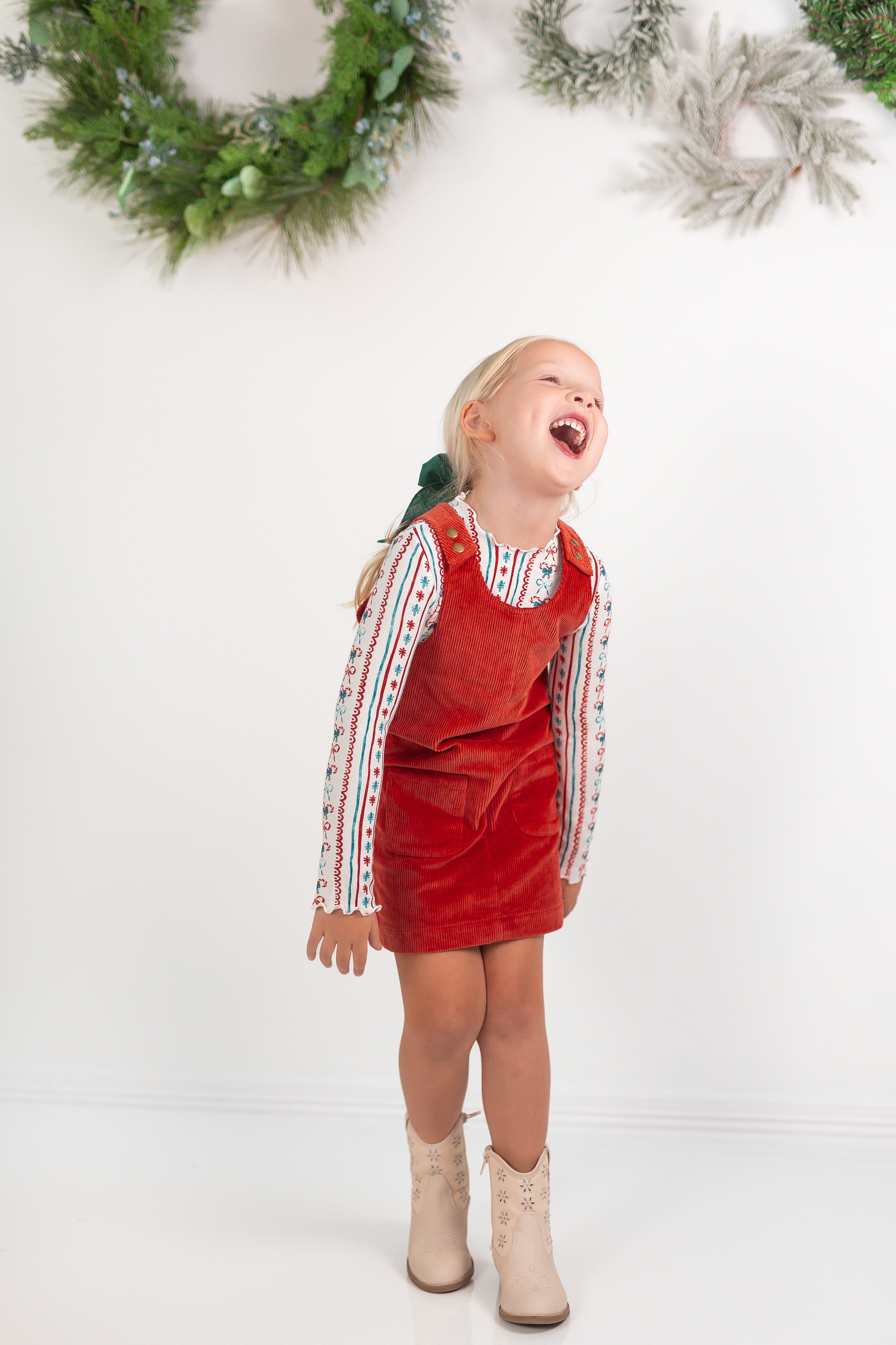 Parker Corduroy Jumper Set - Festive Stripes