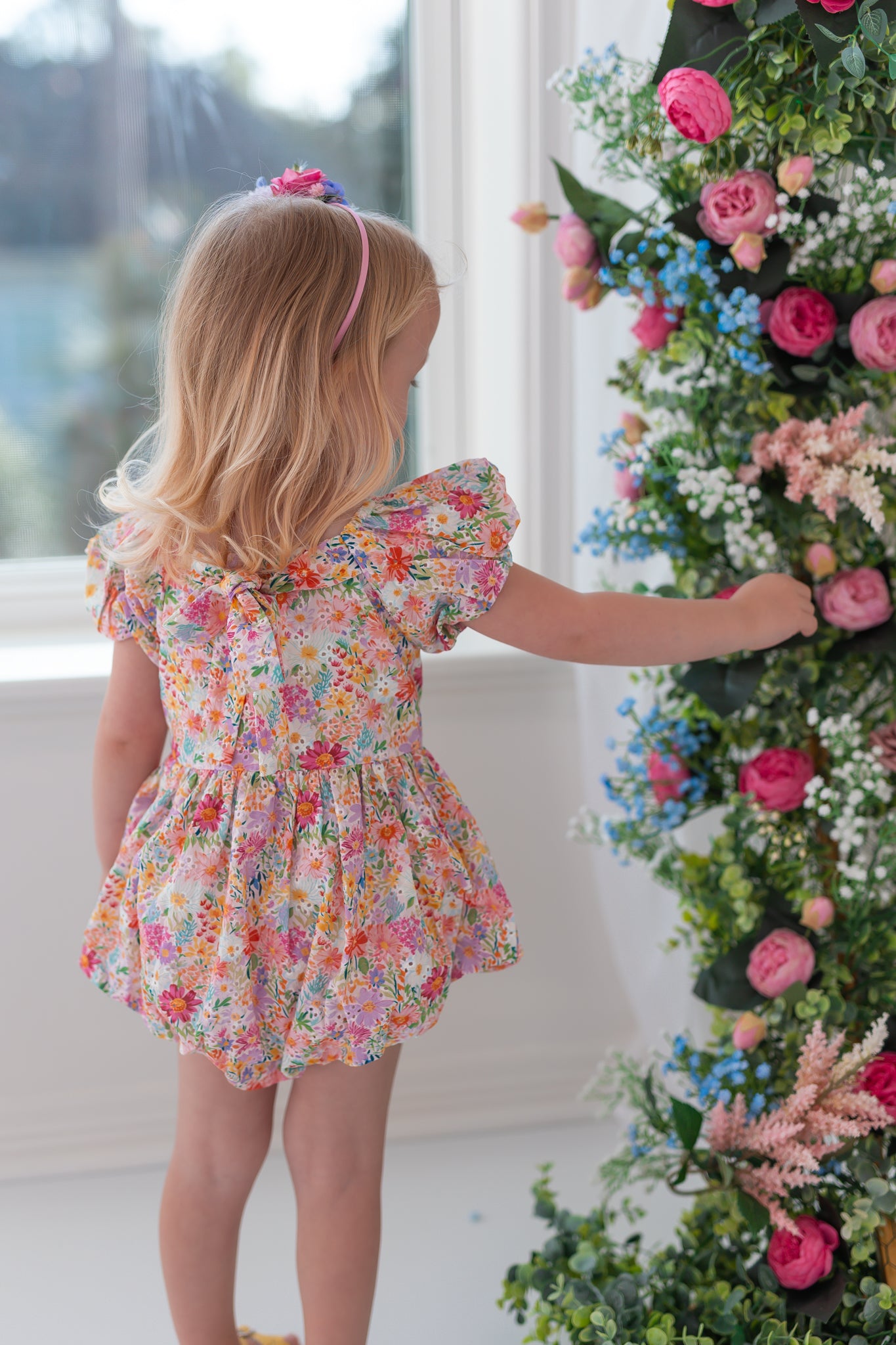 Eyelet Bubble Romper - Wildflower Waltz