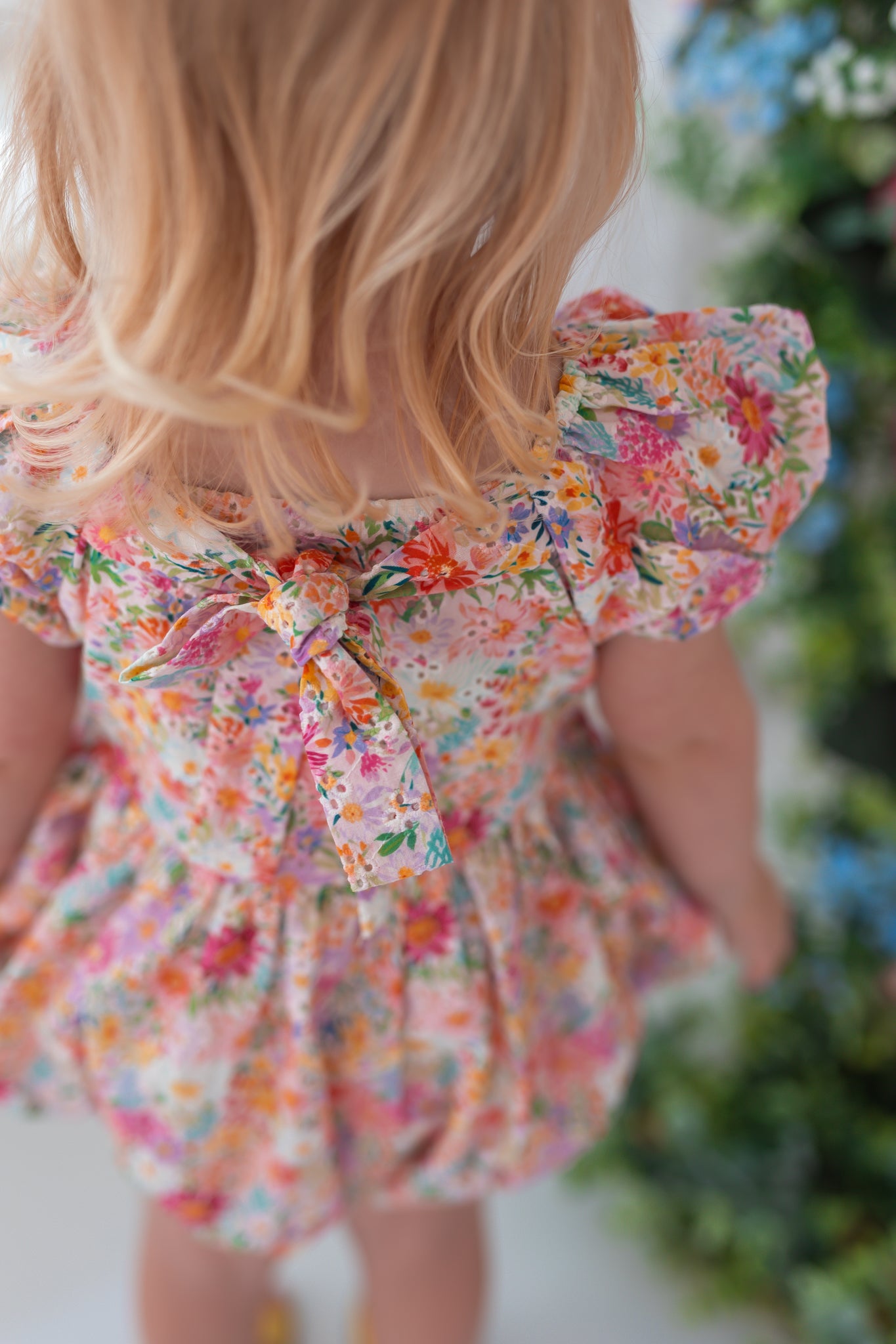 Eyelet Bubble Romper - Wildflower Waltz