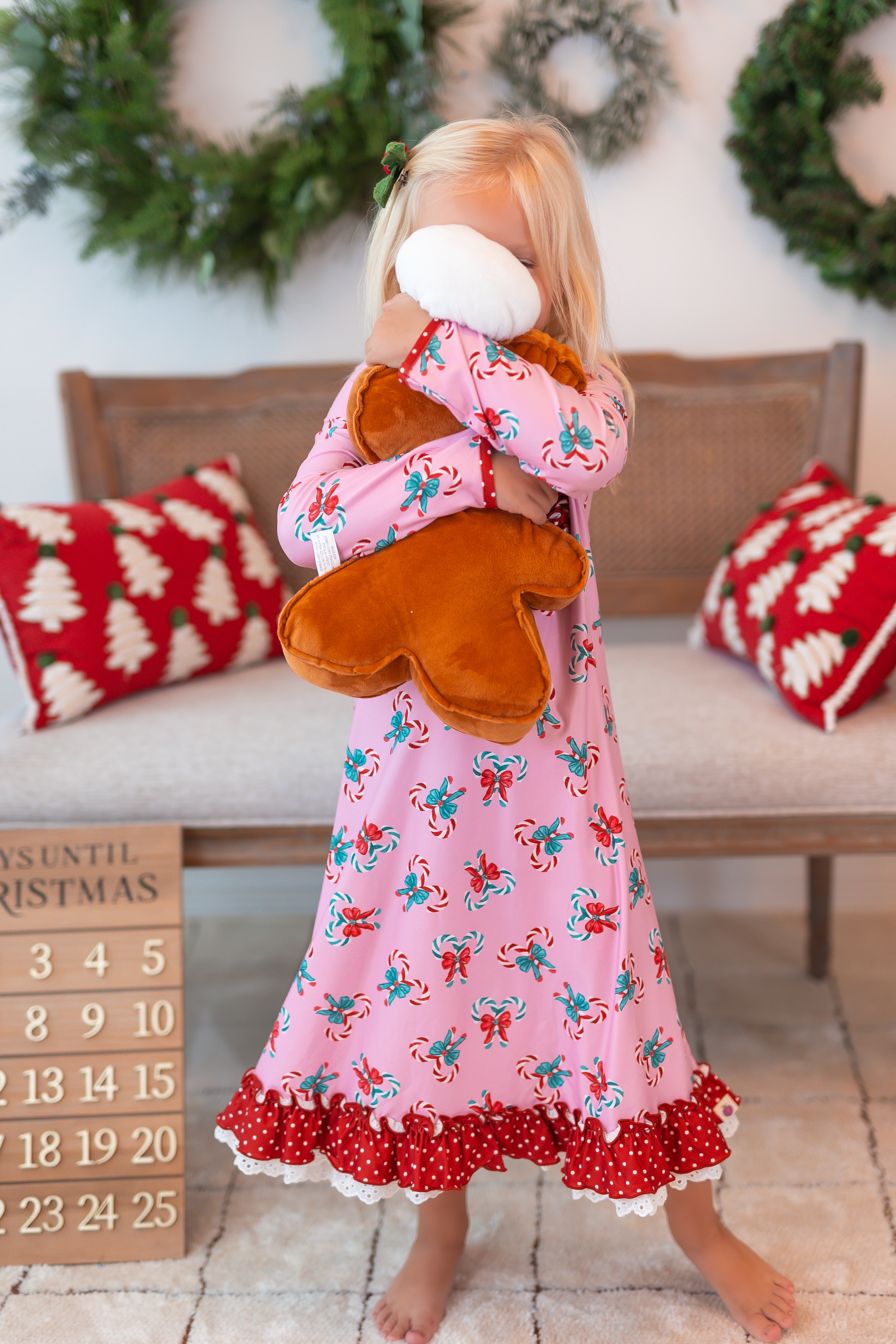 Loungewear Gown - Pink Peppermint Charm