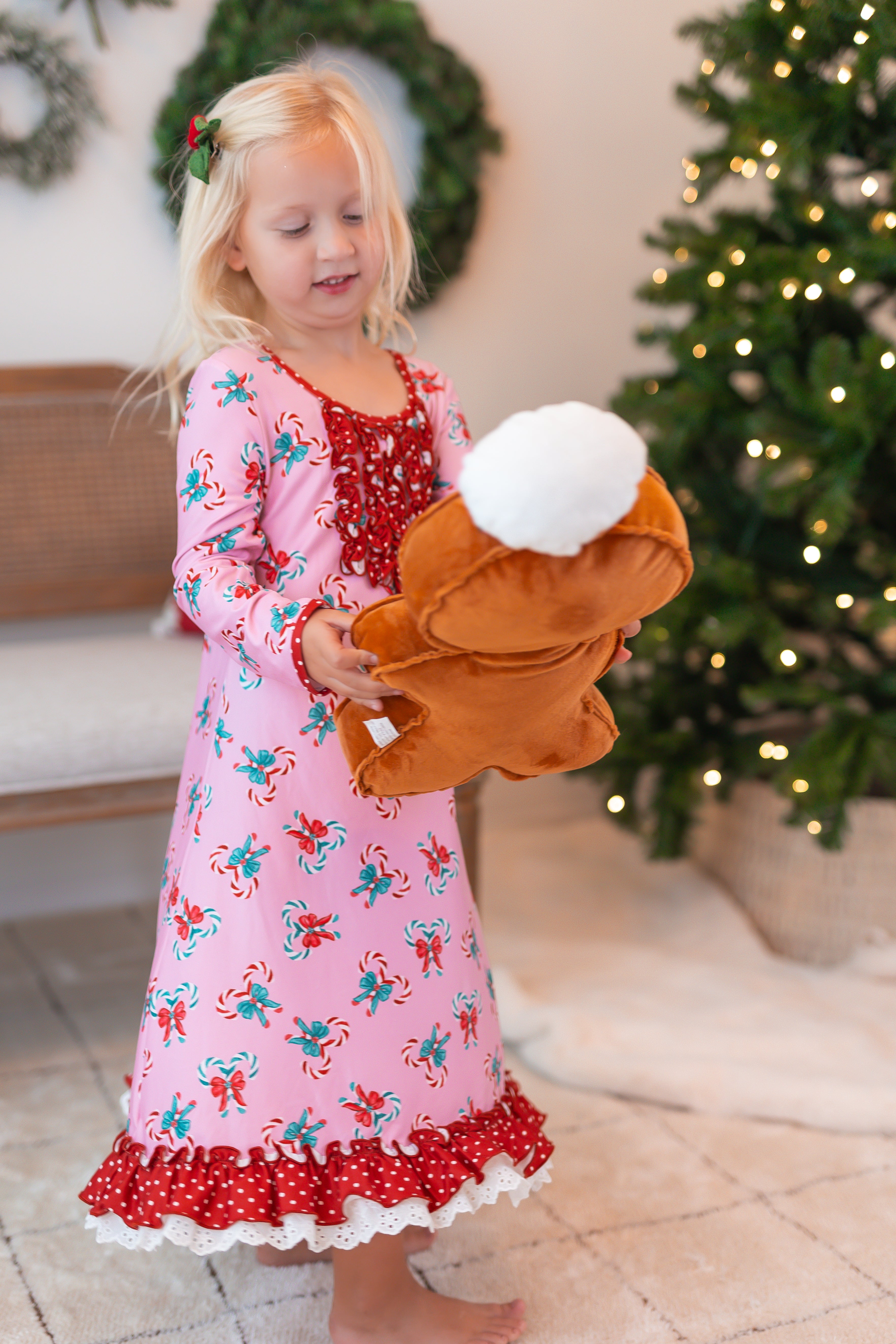 Loungewear Gown - Pink Peppermint Charm