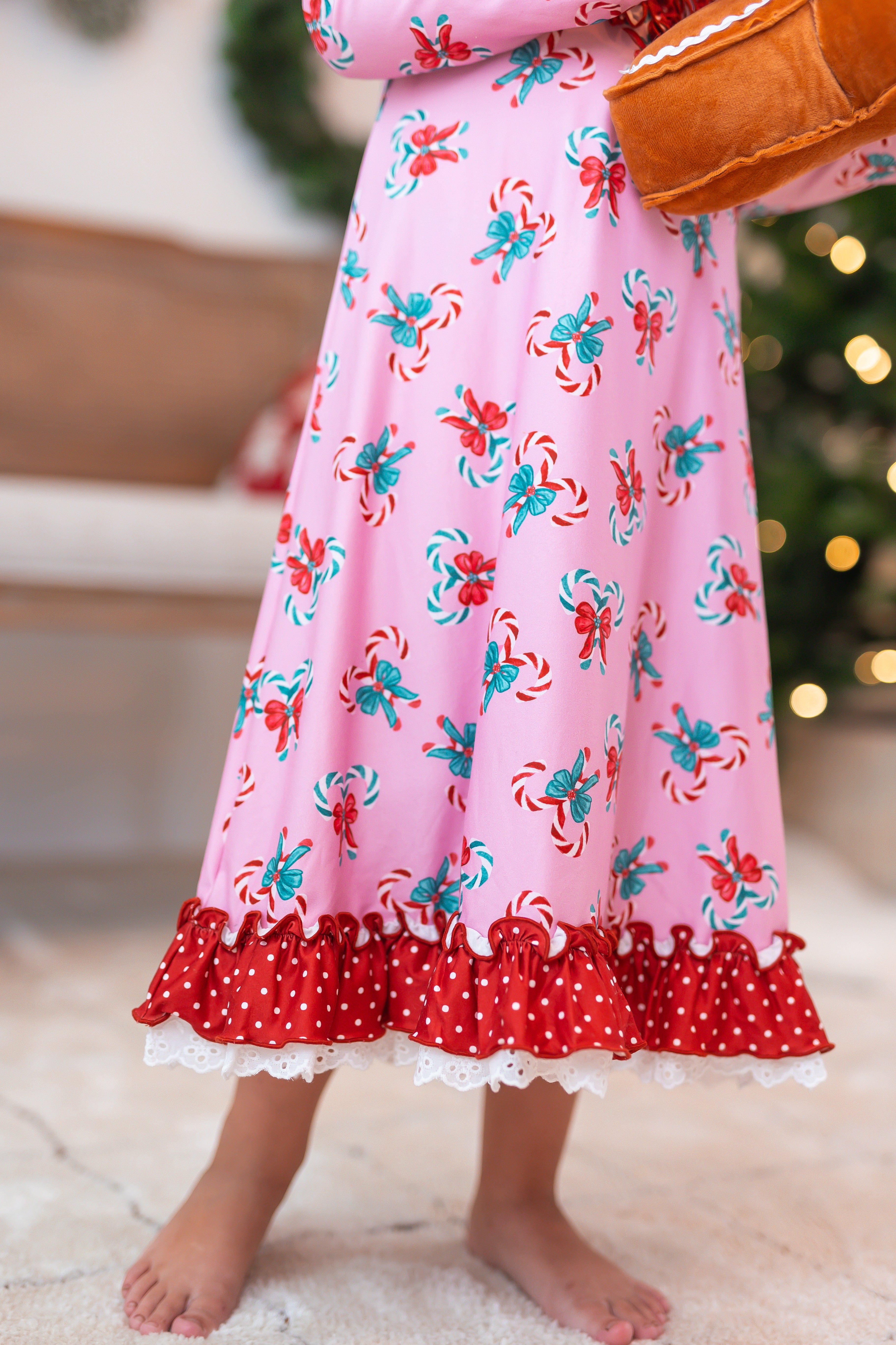 Loungewear Gown - Pink Peppermint Charm