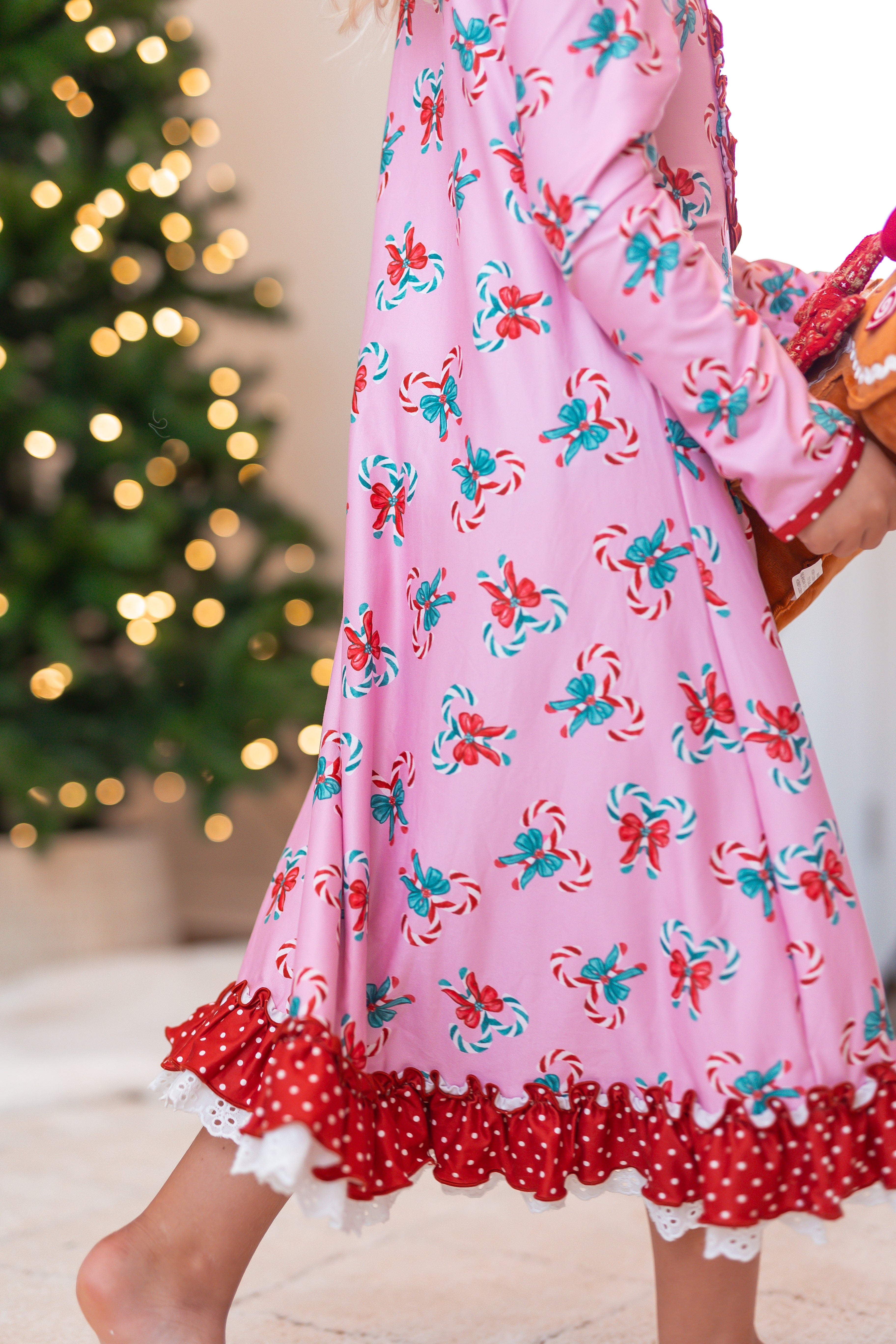 Loungewear Gown - Pink Peppermint Charm