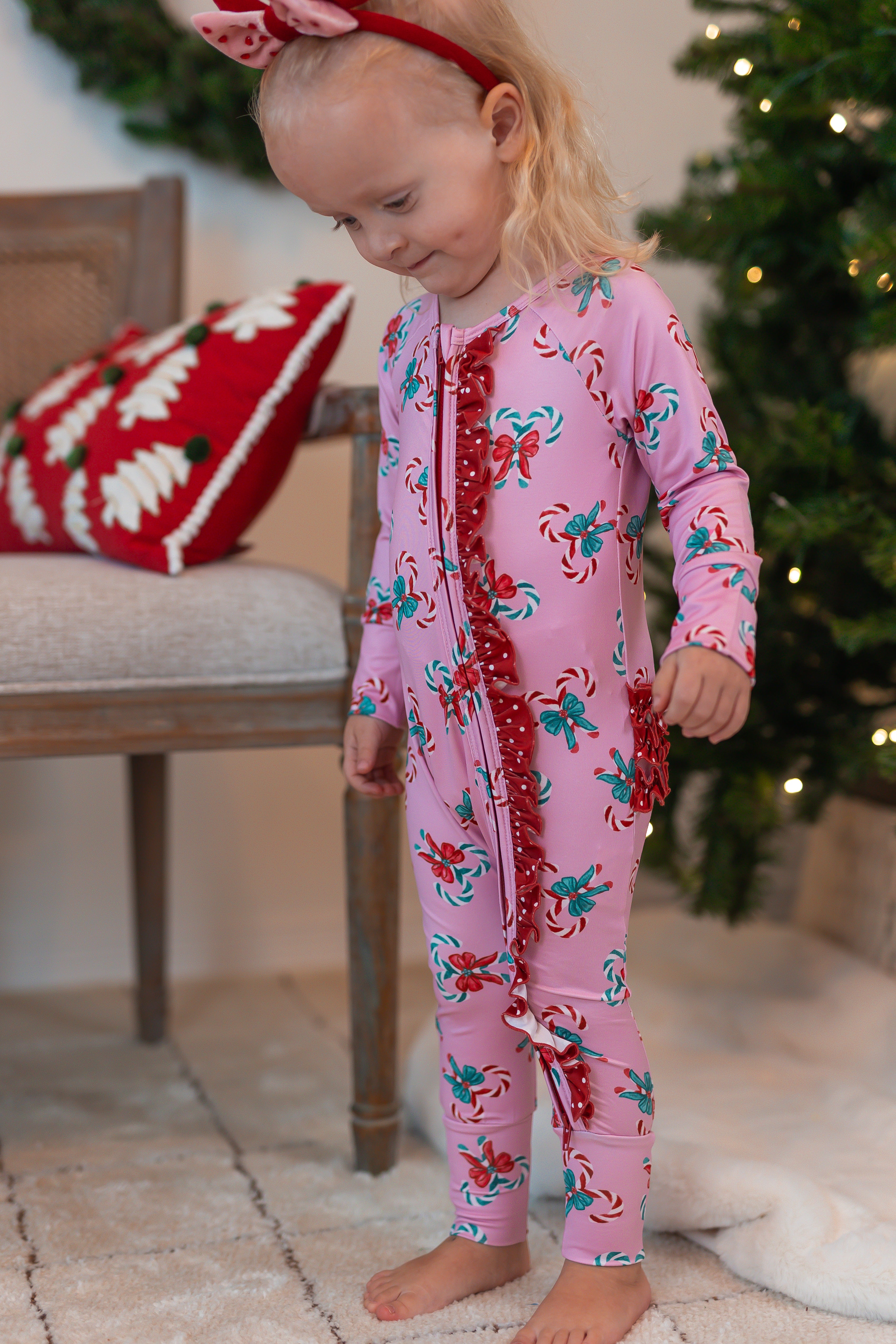Zipper Loungewear - Pink Peppermint Charm
