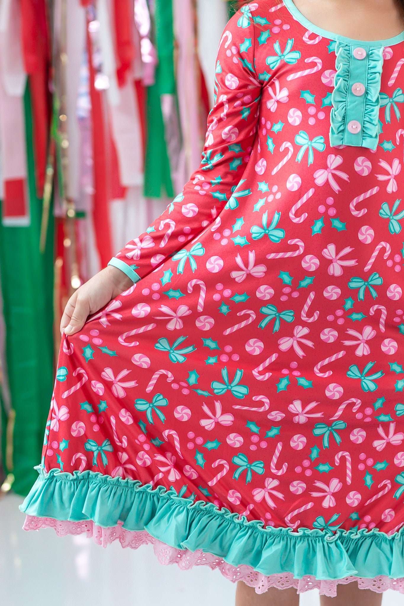 Loungewear Gown - Peppermint Parade (Pre-Order)