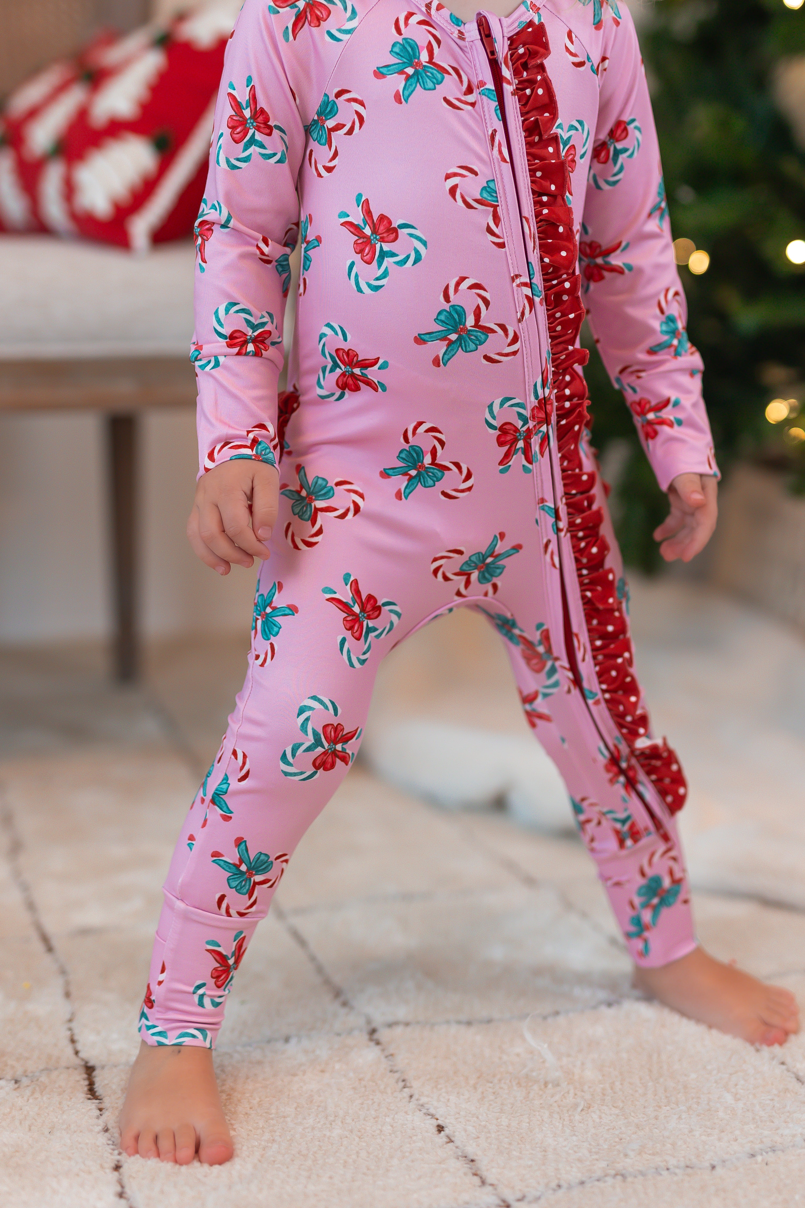 Zipper Loungewear - Pink Peppermint Charm