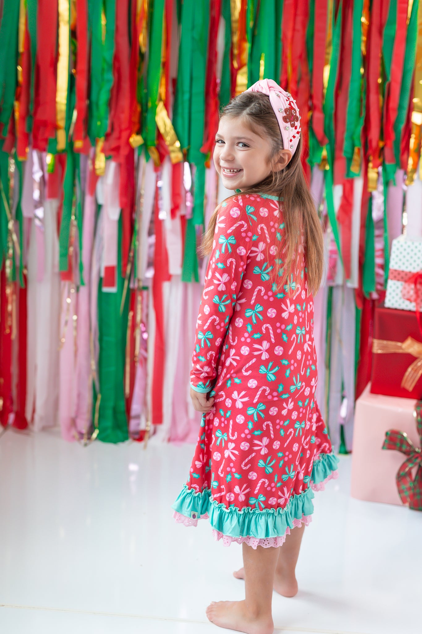 Loungewear Gown - Peppermint Parade