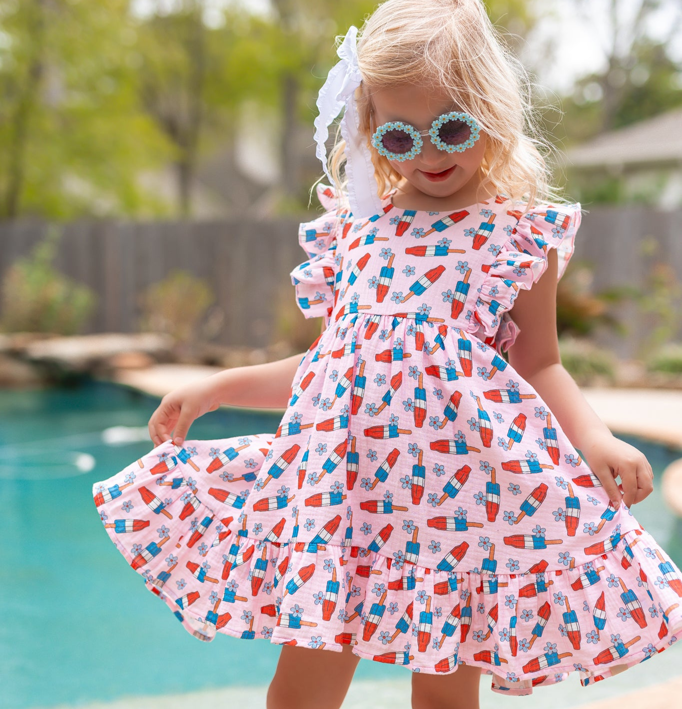 Dakota Gauze Dress - Bomb Pop Bliss