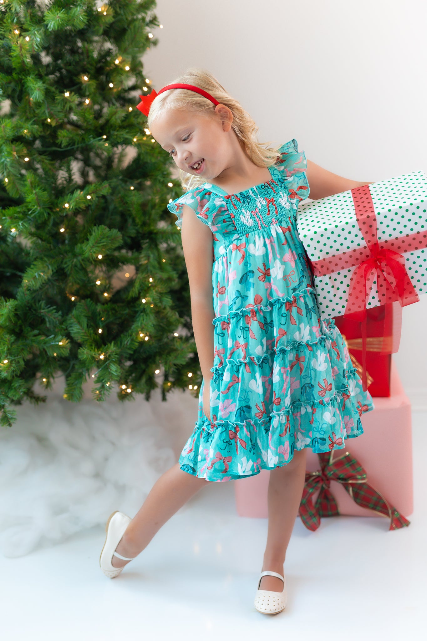 Brielle Shimmer Dress - Merry Bows