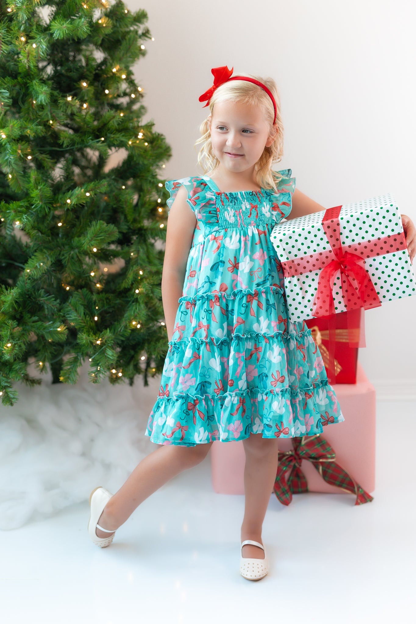 Brielle Shimmer Dress - Merry Bows