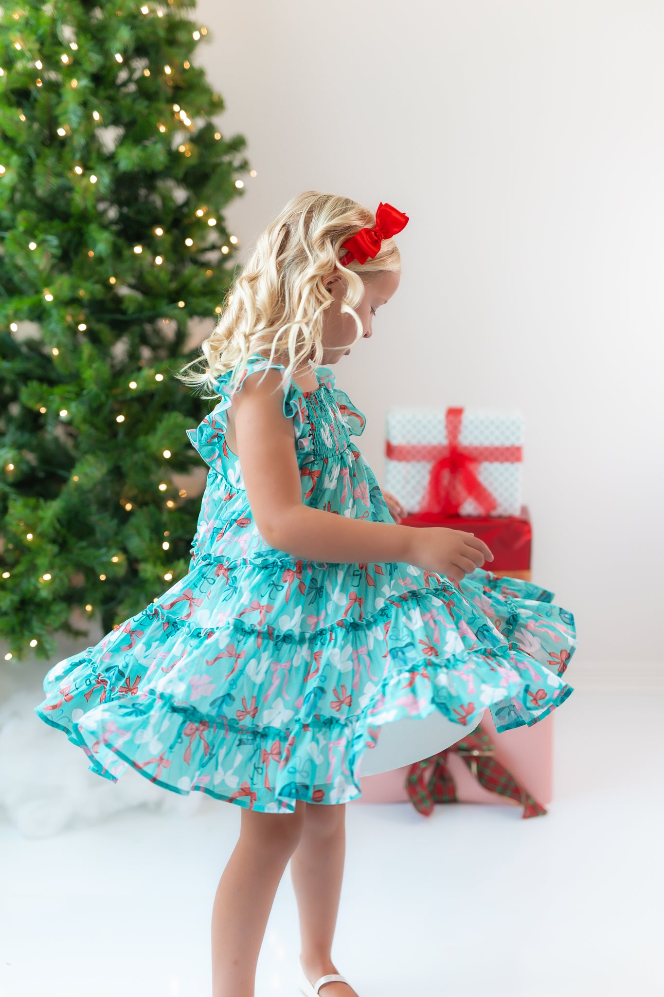 Brielle Shimmer Dress - Merry Bows