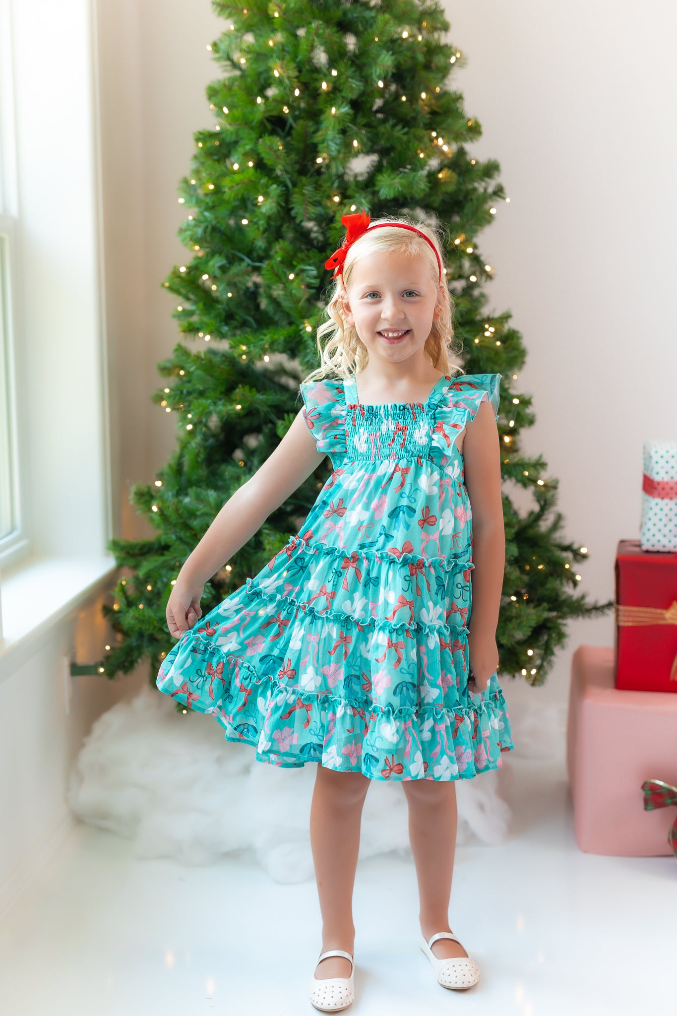 Brielle Shimmer Dress - Merry Bows