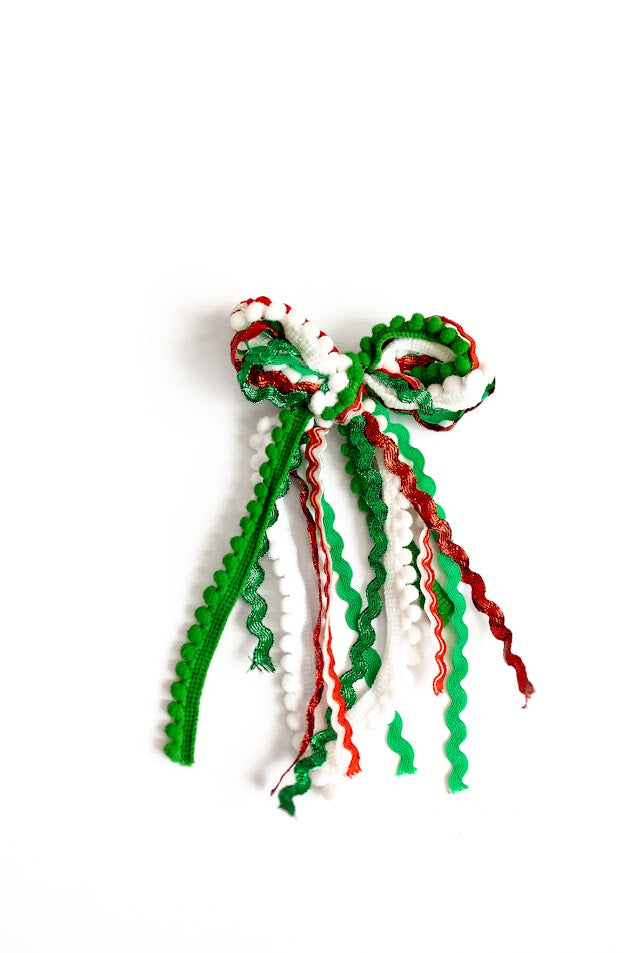 Textured Hair Bow - Jingle All The Way