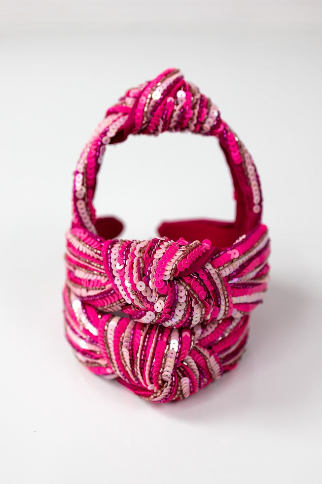Beaded Headband - Pink Prism
