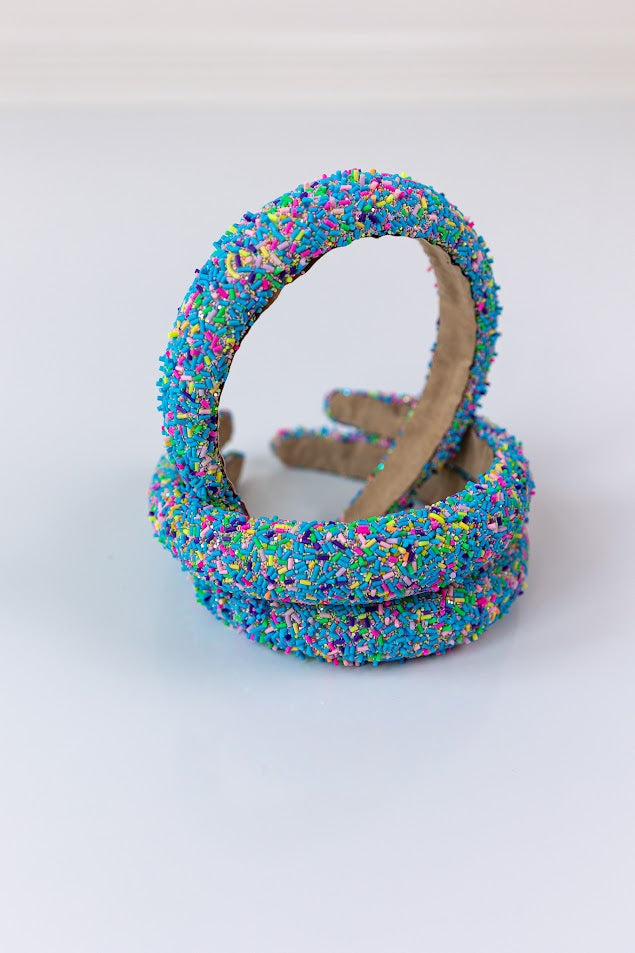 Beaded Headband - Blue Sprinkles