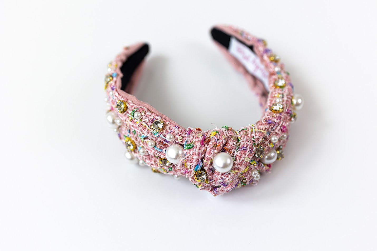 Tweed Knot Embellished Headband - Fruity Pebbles