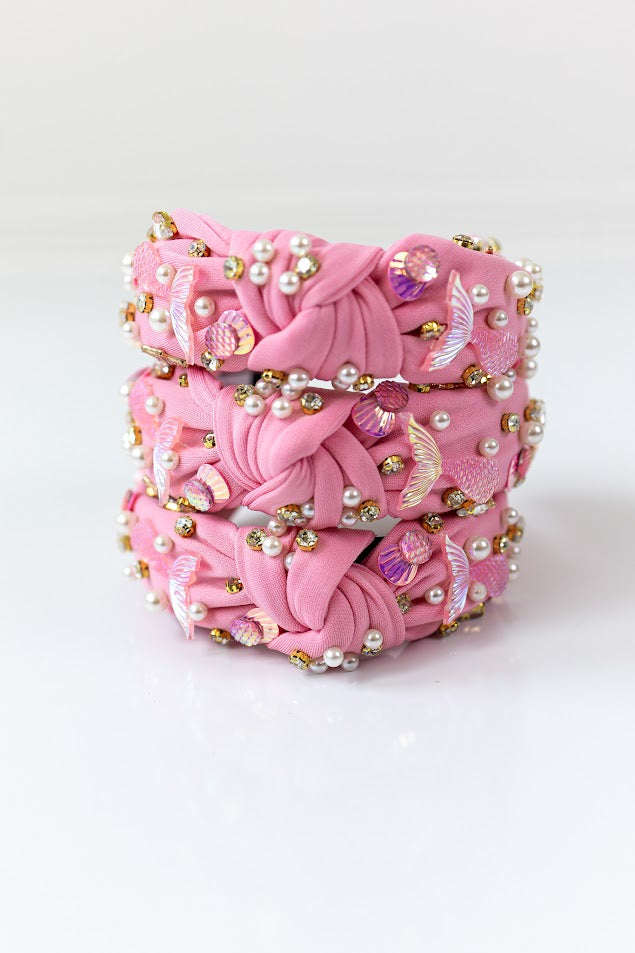 Beaded Headband - Mermaid (Pink)