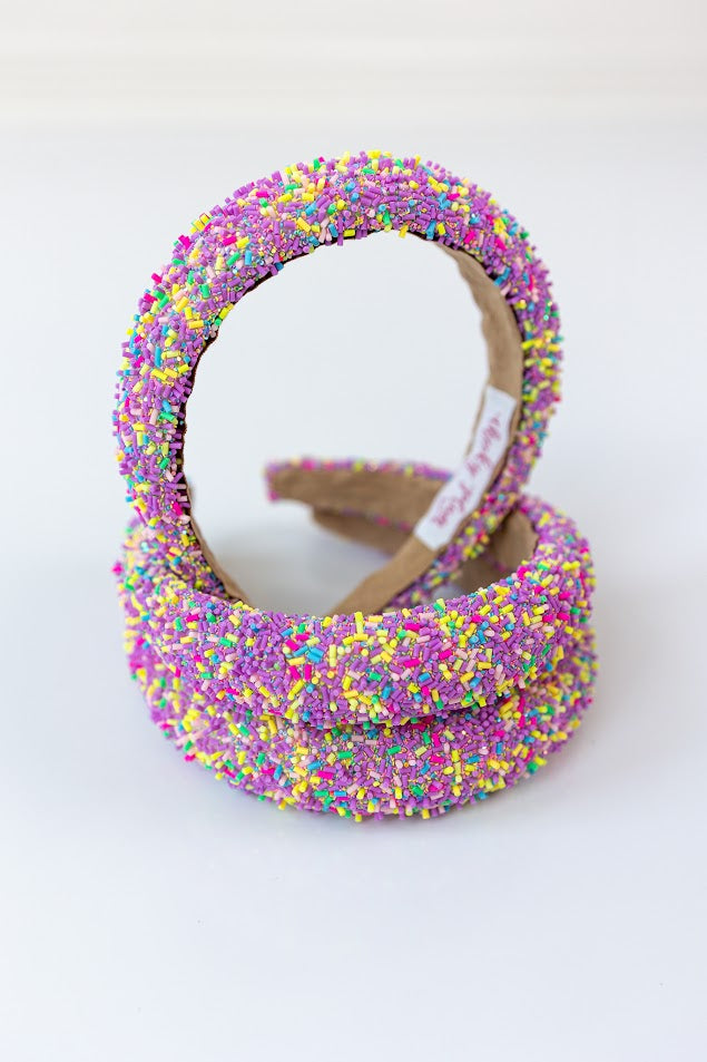 Beaded Headband - Lavender Sprinkles