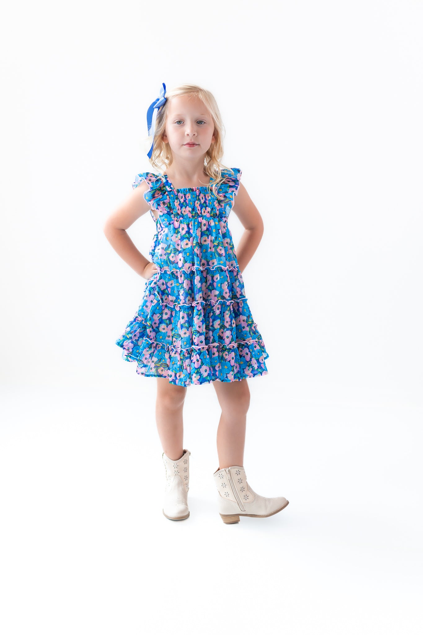 Brielle Shimmer Dress -Storm Petal