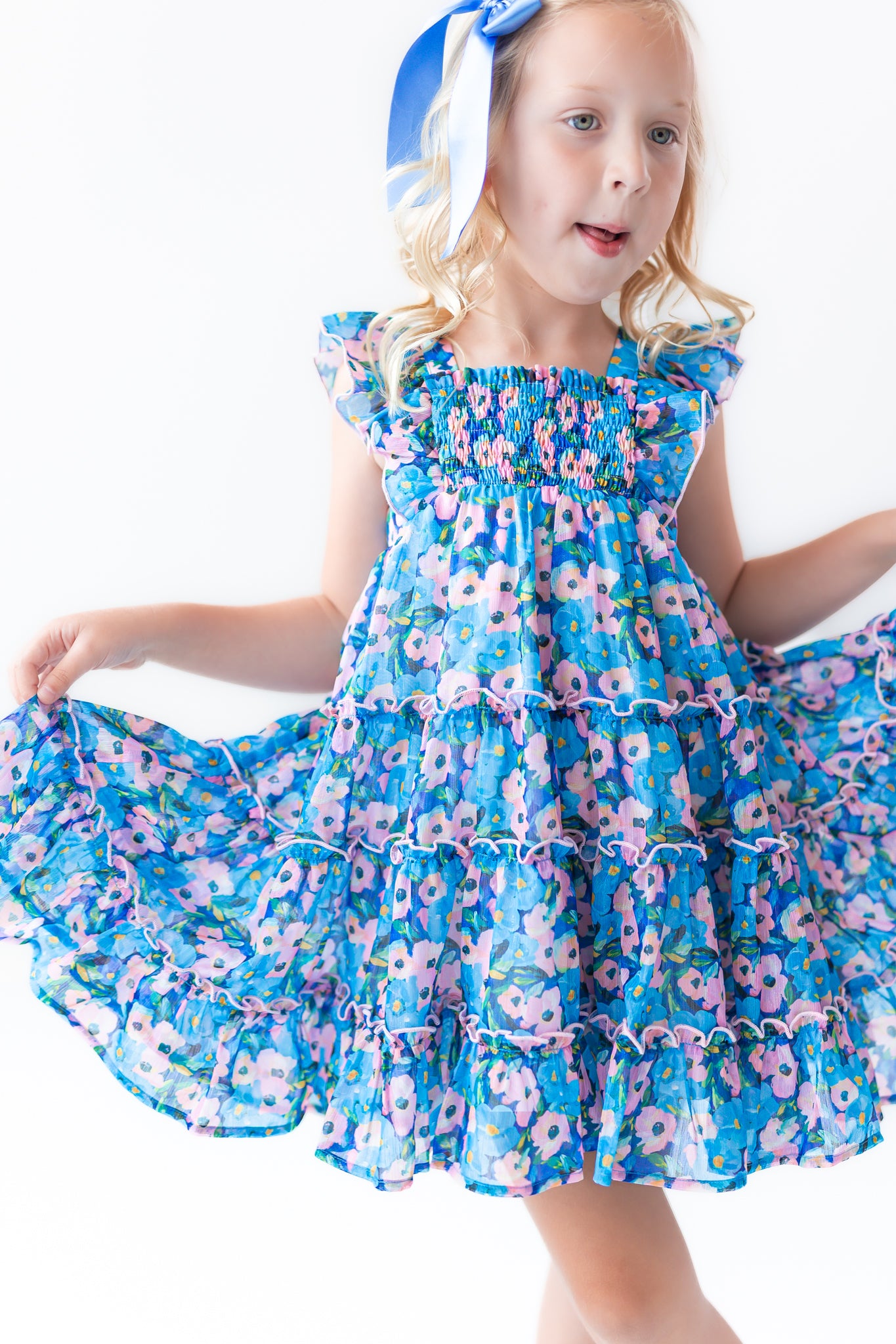 Brielle Shimmer Dress -Storm Petal