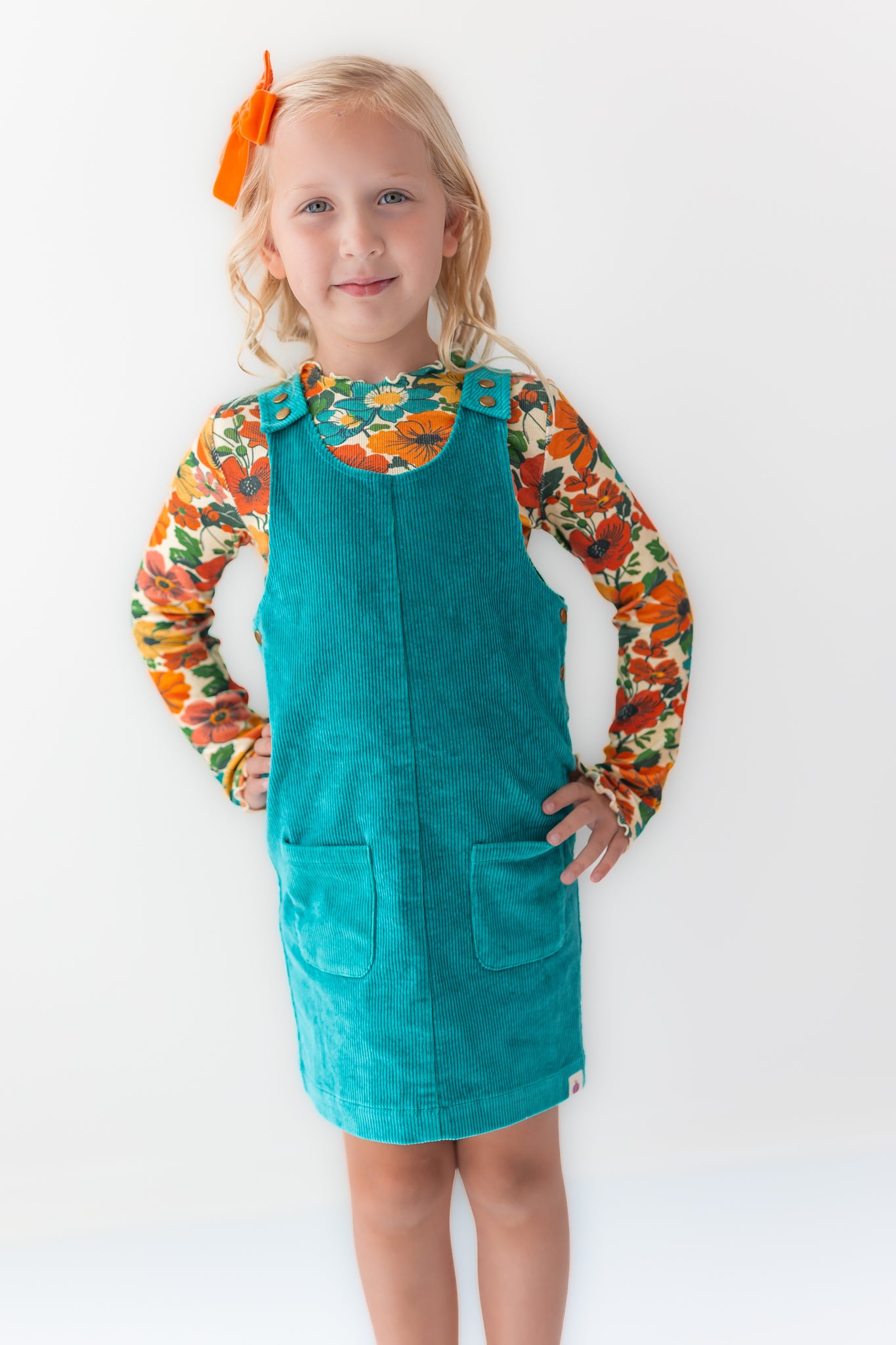 Parker Corduroy Jumper Set - Teal Revival