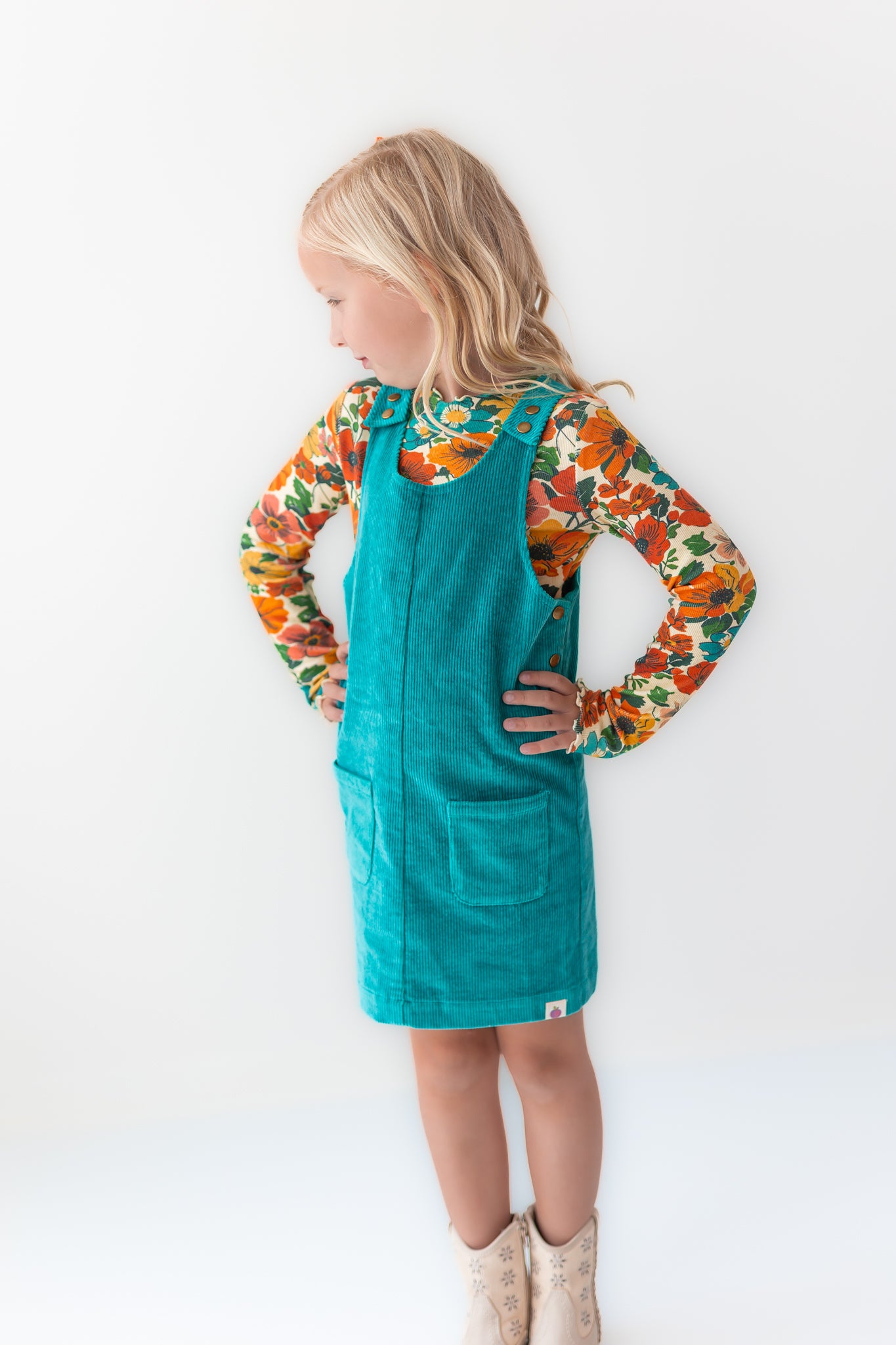 Parker Corduroy Jumper Set - Teal Revival