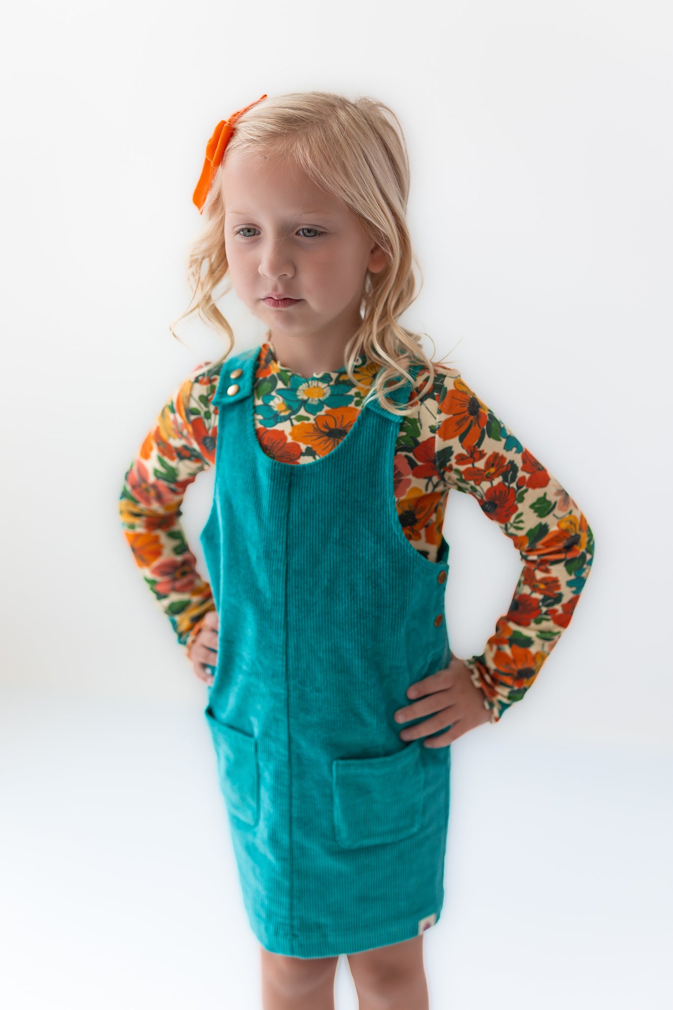 Parker Corduroy Jumper Set - Teal Revival