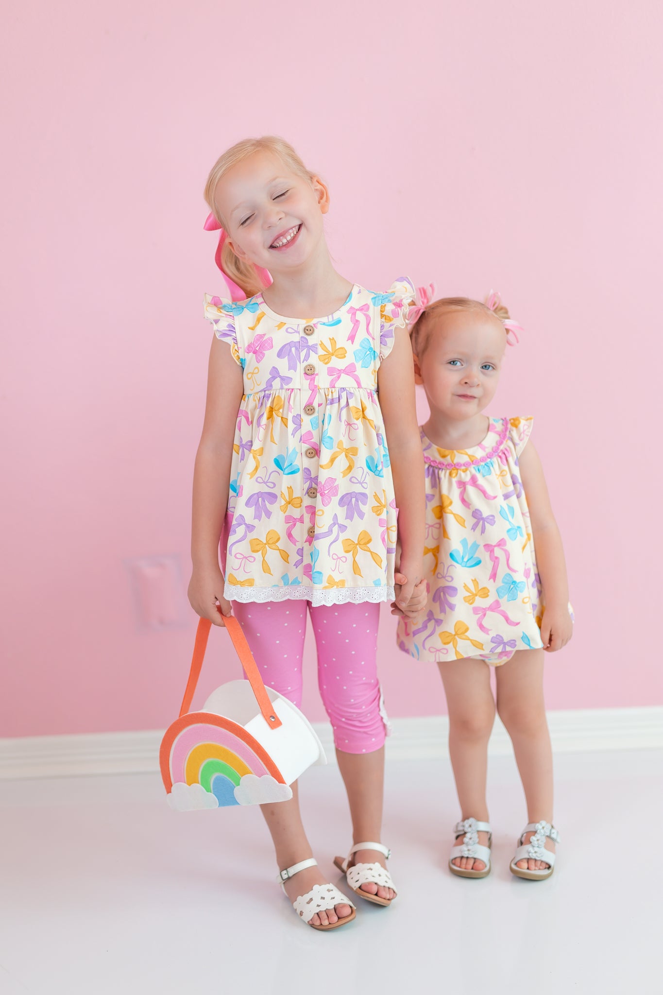 Sage Bubble Romper - Bow Bliss