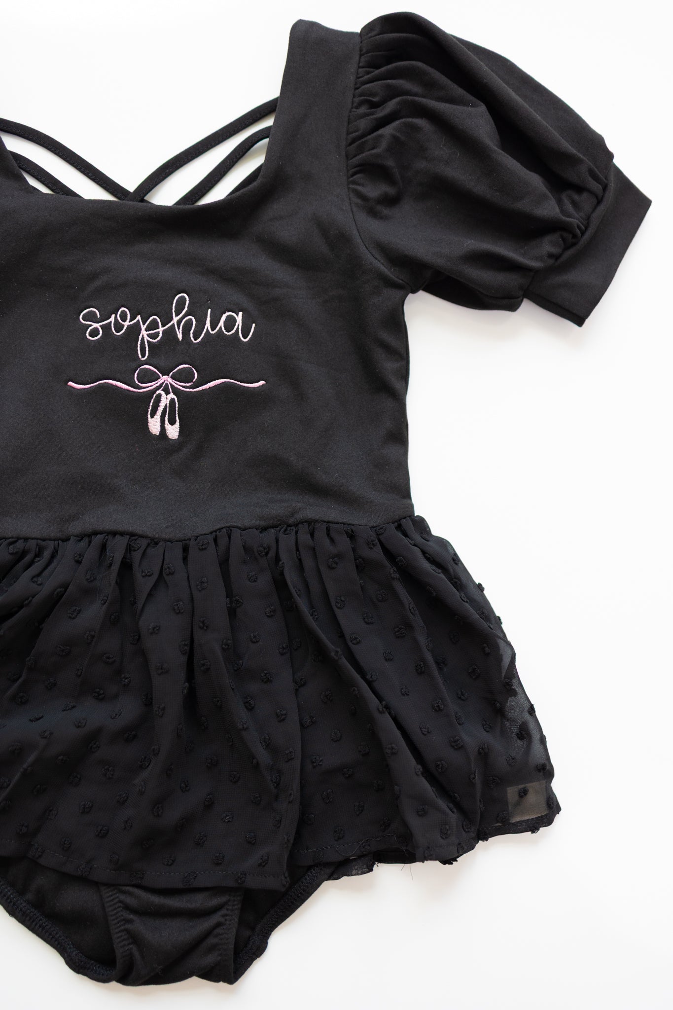 Puff Sleeve Skirted Leotard - Noir Nights