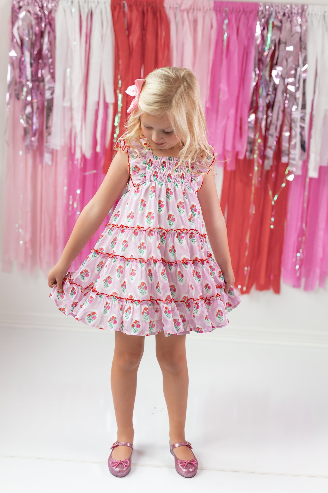Brielle Shimmer Dress - Berry Sweet