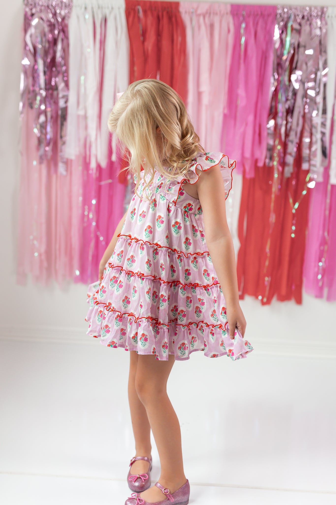 Brielle Shimmer Dress - Berry Sweet